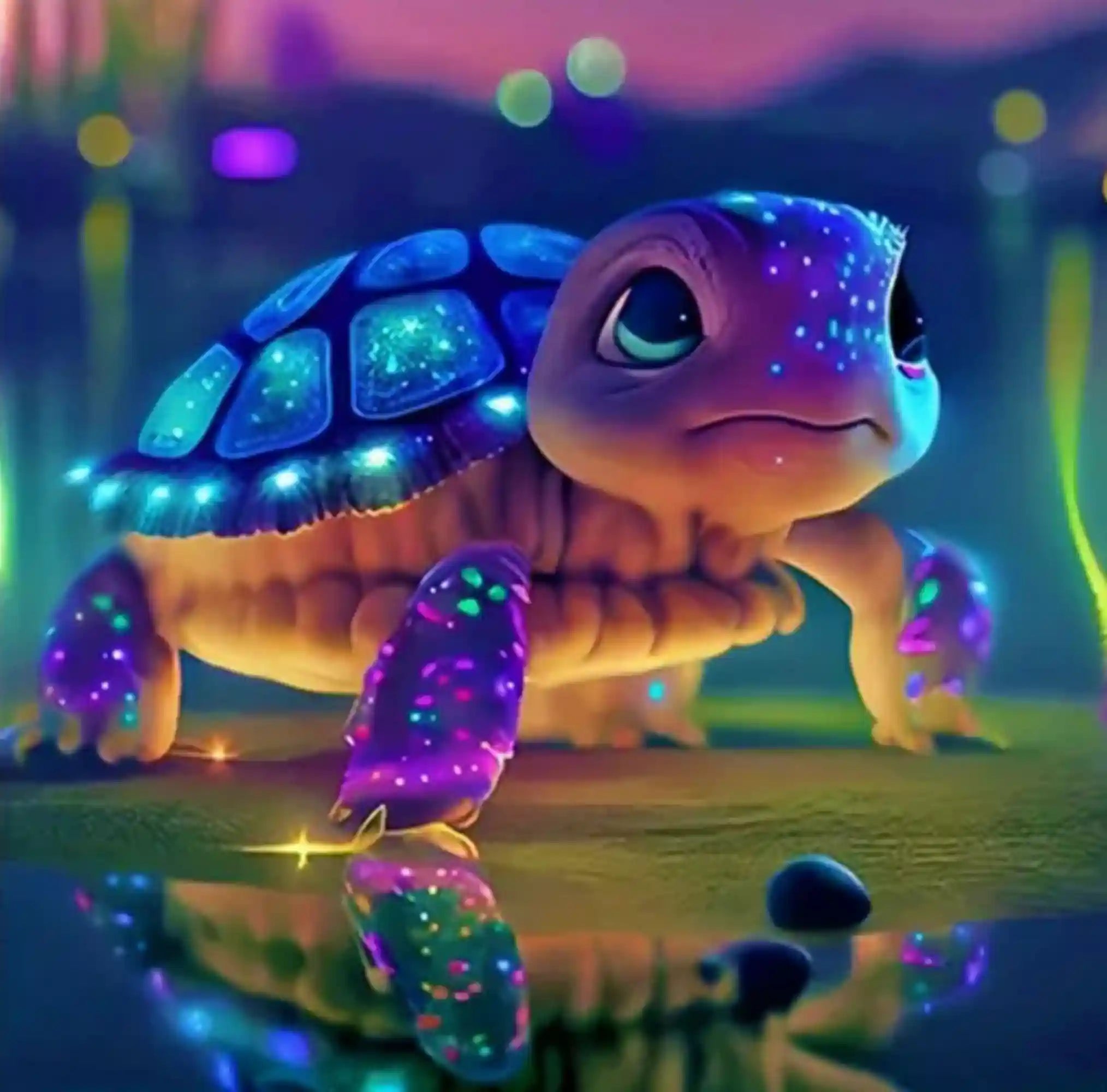 Diamond Painting Leuchtbild Special - Sparkling turtle