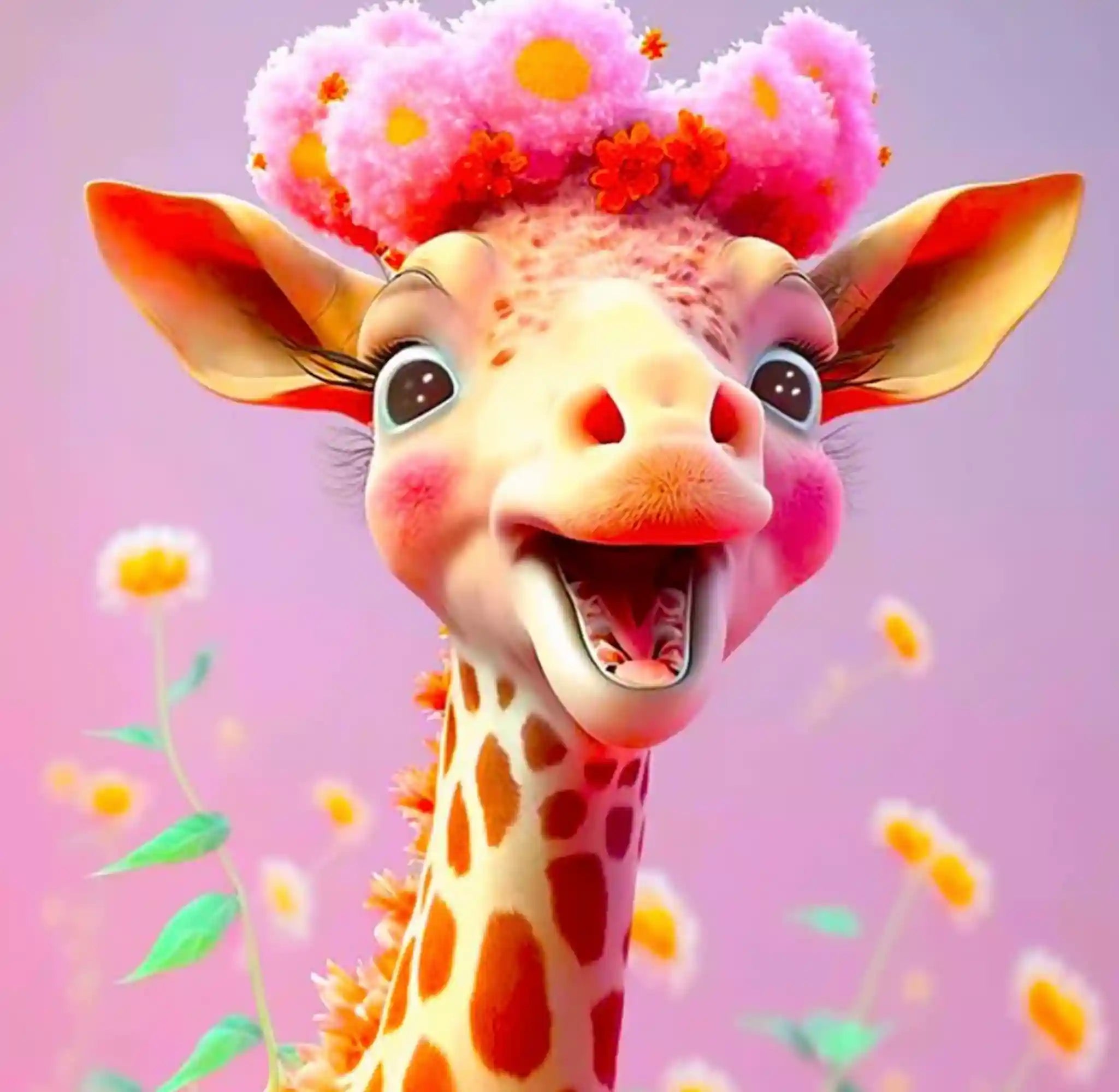 Diamond Painting Kids - Fröhliche Giraffe