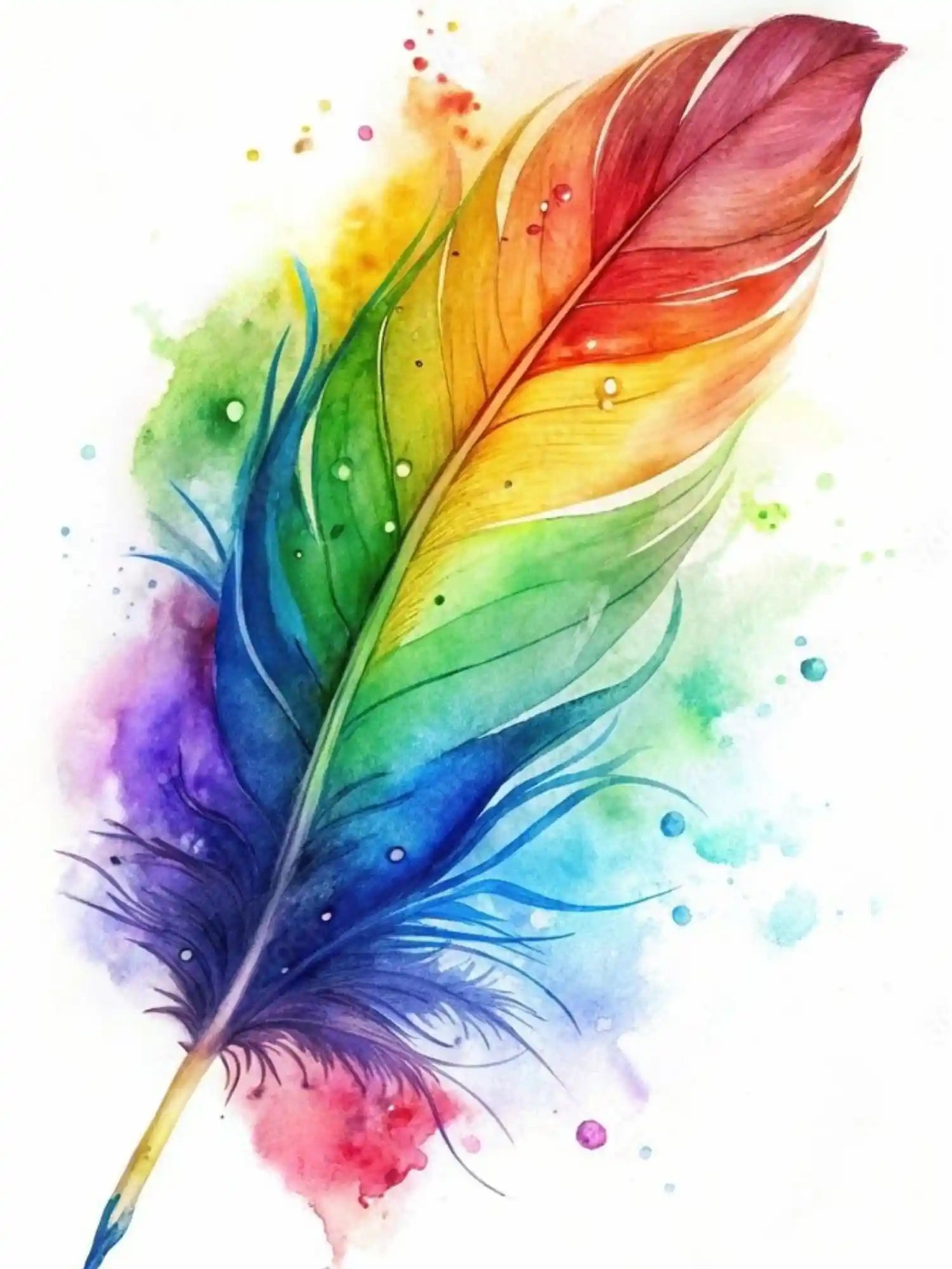 Diamond Painting Mini - Rainbow Feather
