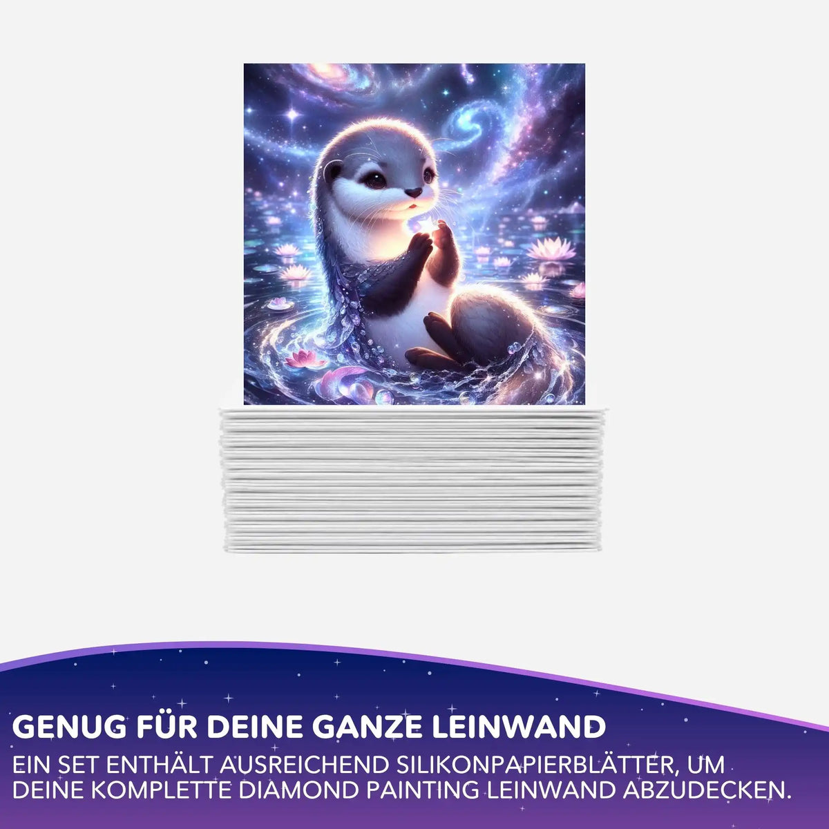 Diamond Painting Silikonpapier-Set Hüterin der Sterne mit Otter-Motiv zur Einteilung der Leinwand