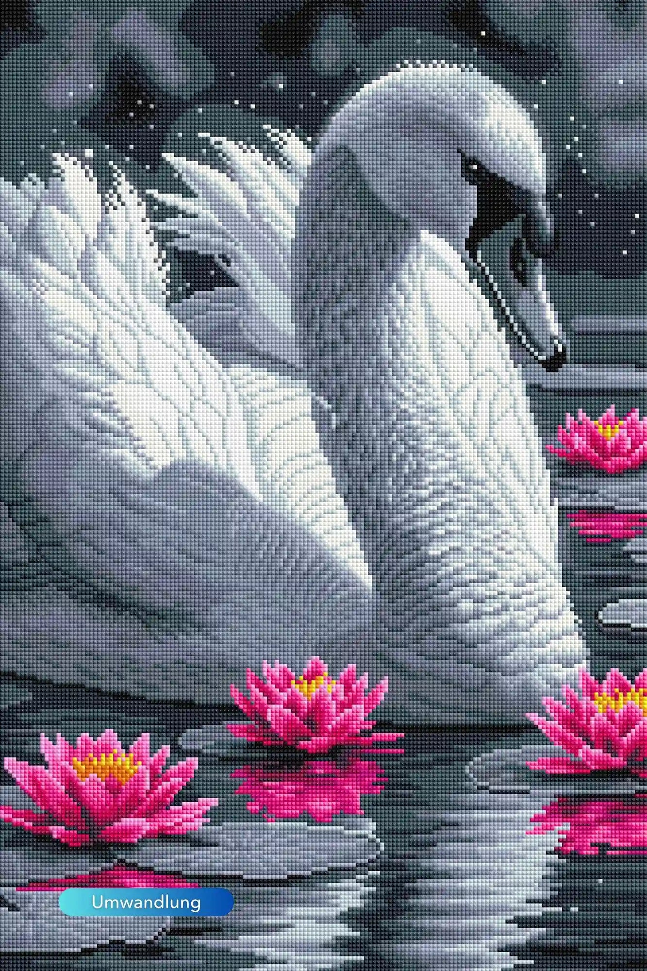 Diamond Painting - Schwan im Seerosensee