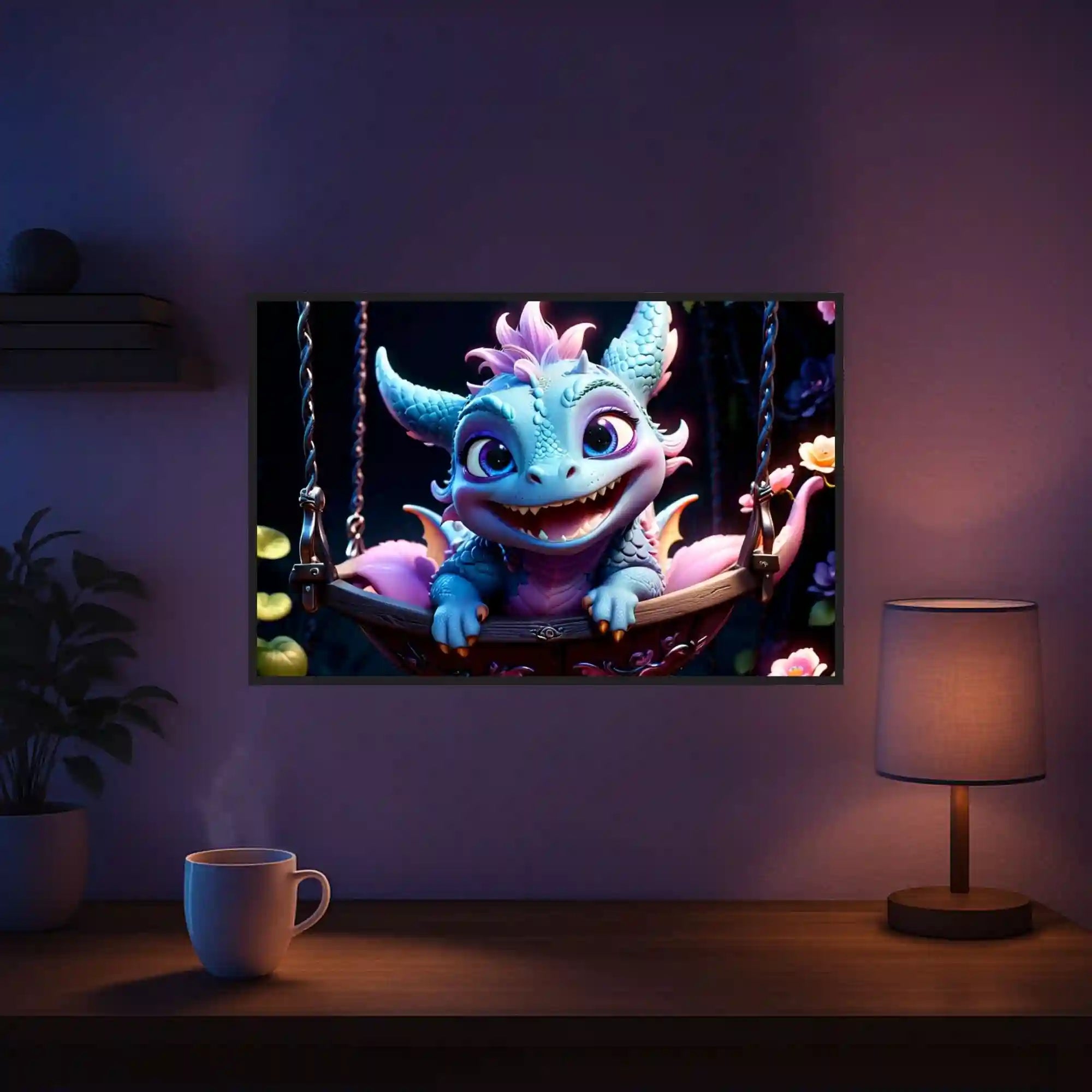 Diamond Painting - Blue Flatter Dragon