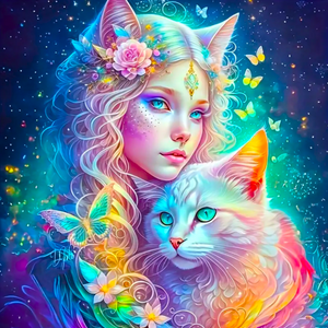 Diamond Painting - Katzenelfe