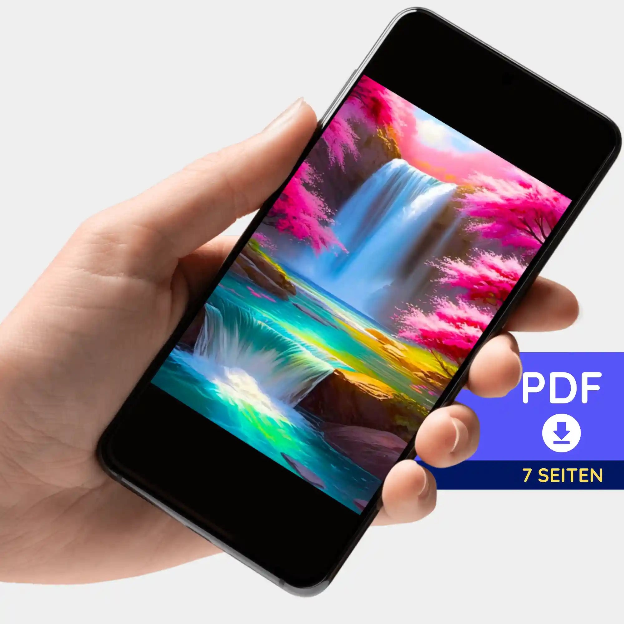 Digitale Bildmappe - Kirschblüten am Wasserfall