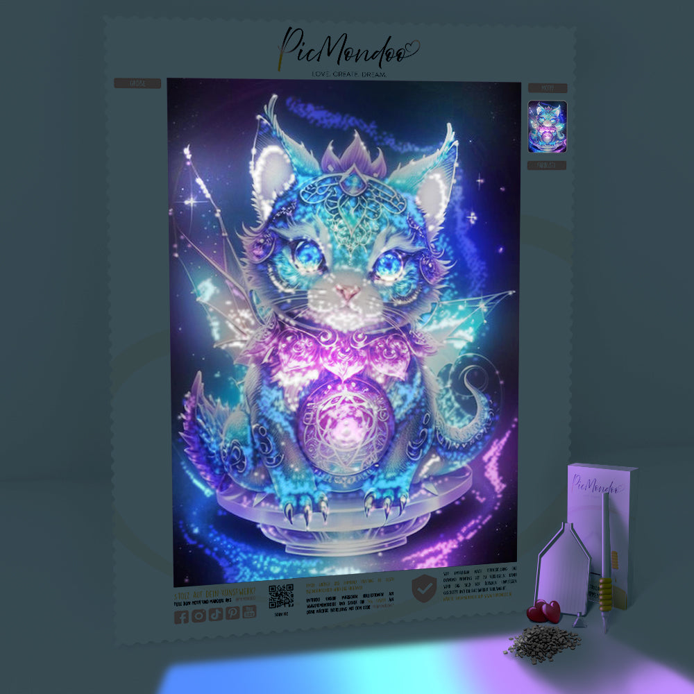 Diamond Painting Leuchtbild Special - Mystical Kitty