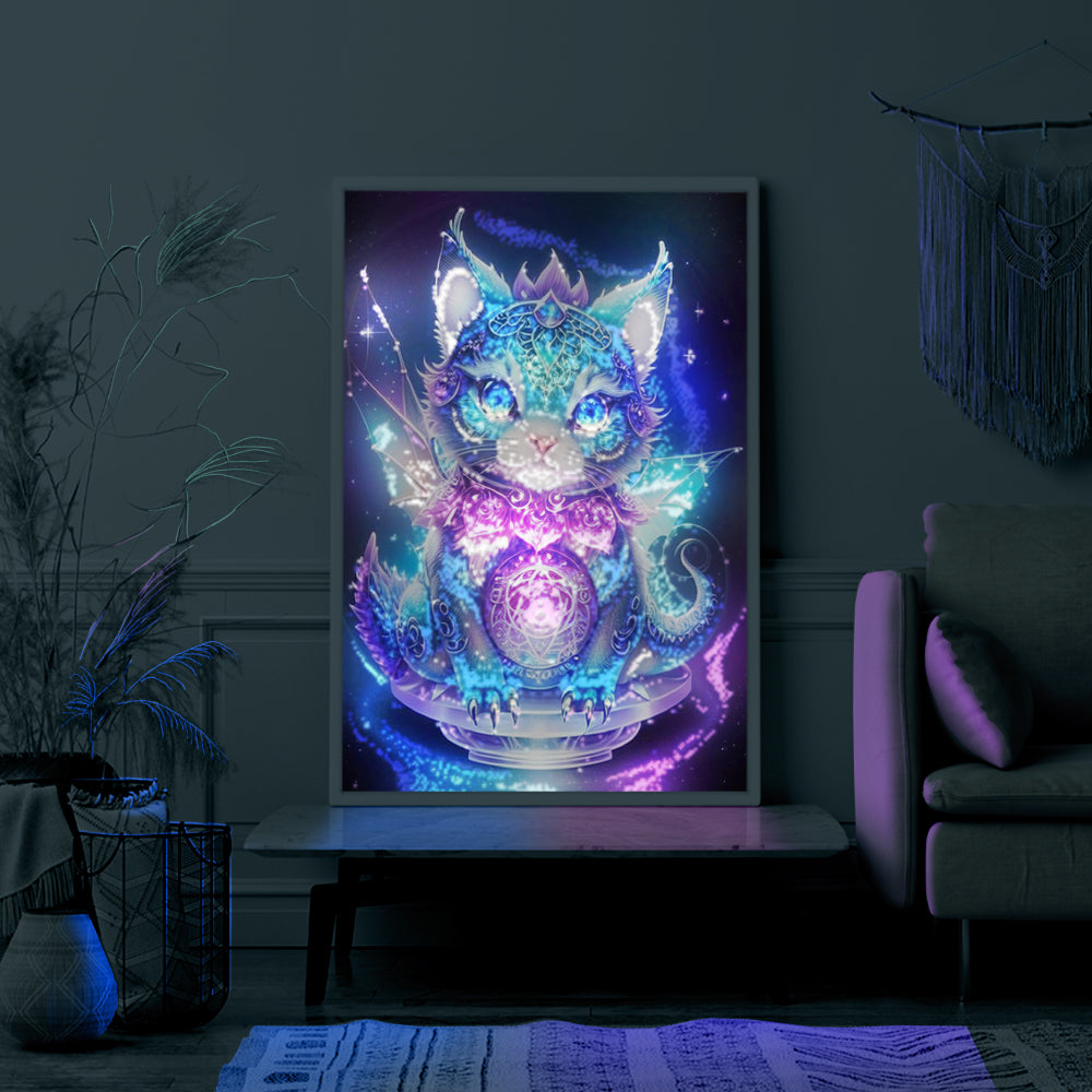 Diamond Painting Leuchtbild Special - Mystical Kitty