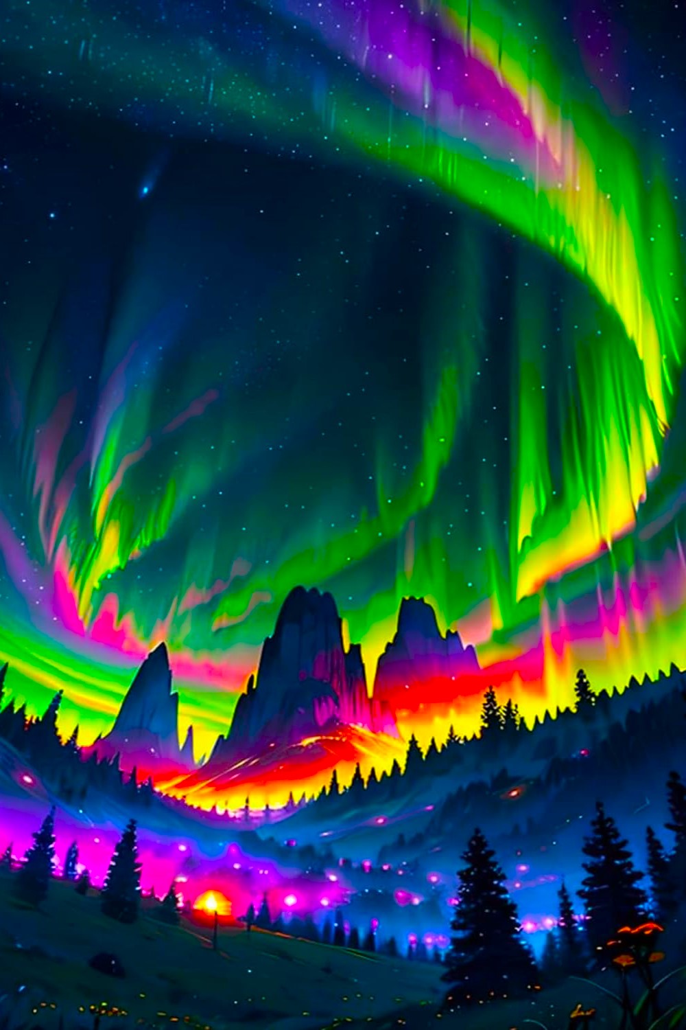 Diamond Painting - Nacht der bunten Lichter "Limited Edition"