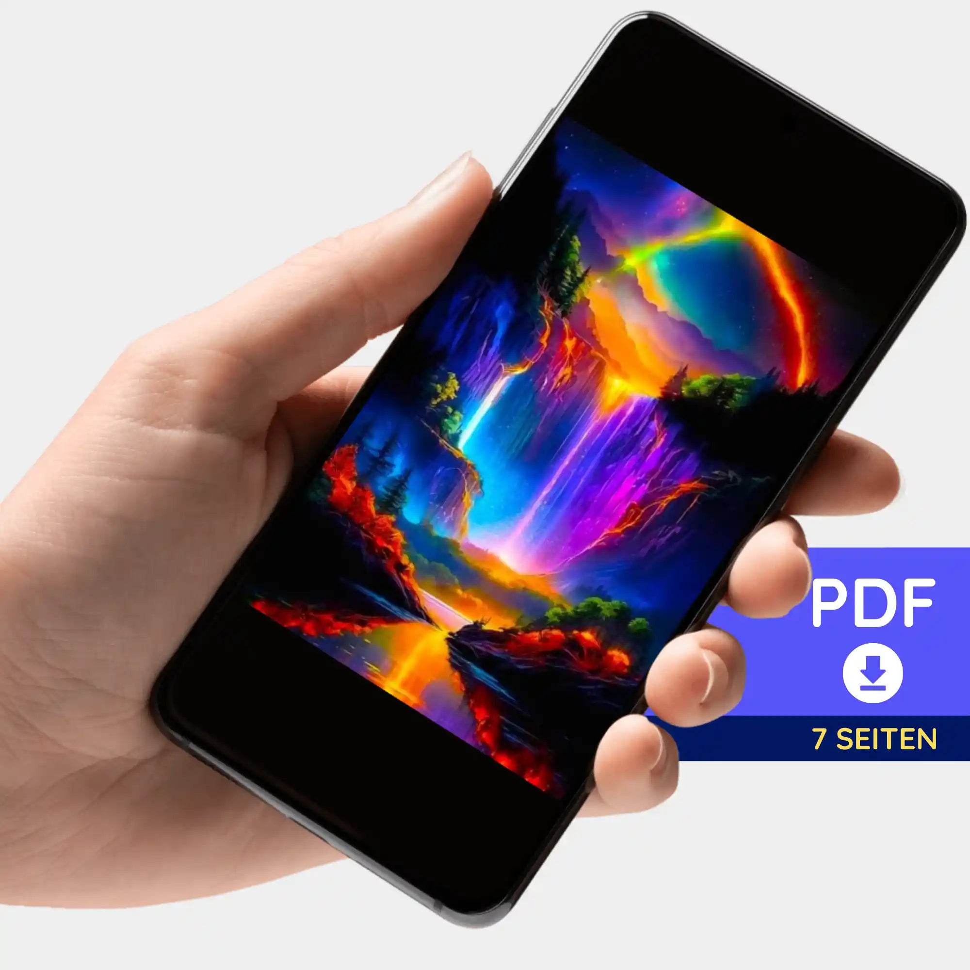 Digitale Bildmappe - Nachtleuchten am Wasserfall