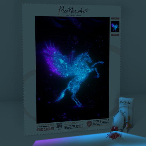 Diamond Painting 7 Tage Special Leuchtbild - Pegasus am Nachthimmel