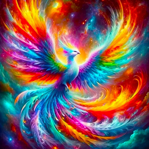 Diamond Painting - Phönix der bunten Farben