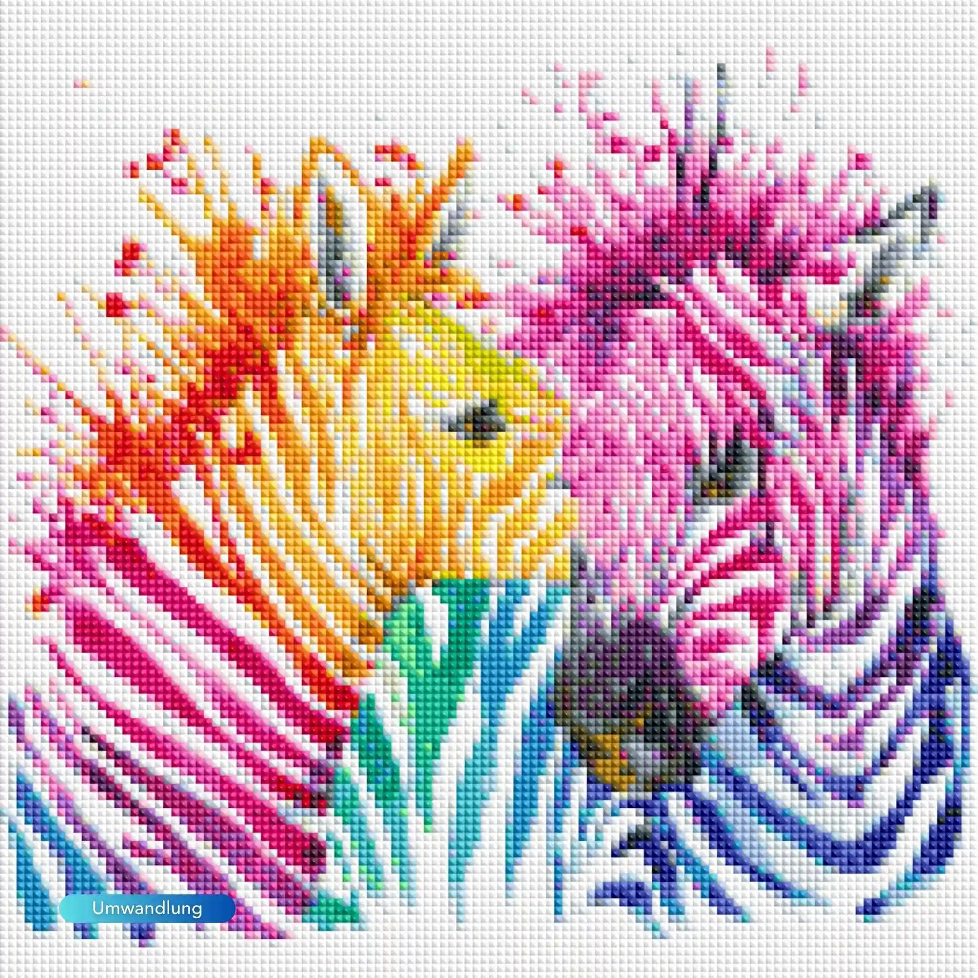 Diamond Painting - Bunte Zebras