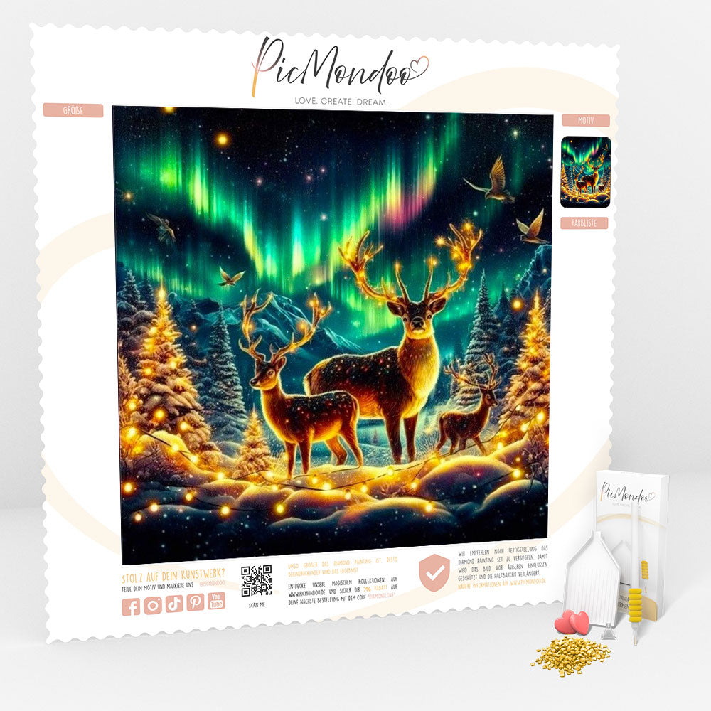 Diamond Painting 7 Tage Special Leuchtbild - Rentiere im Winterland