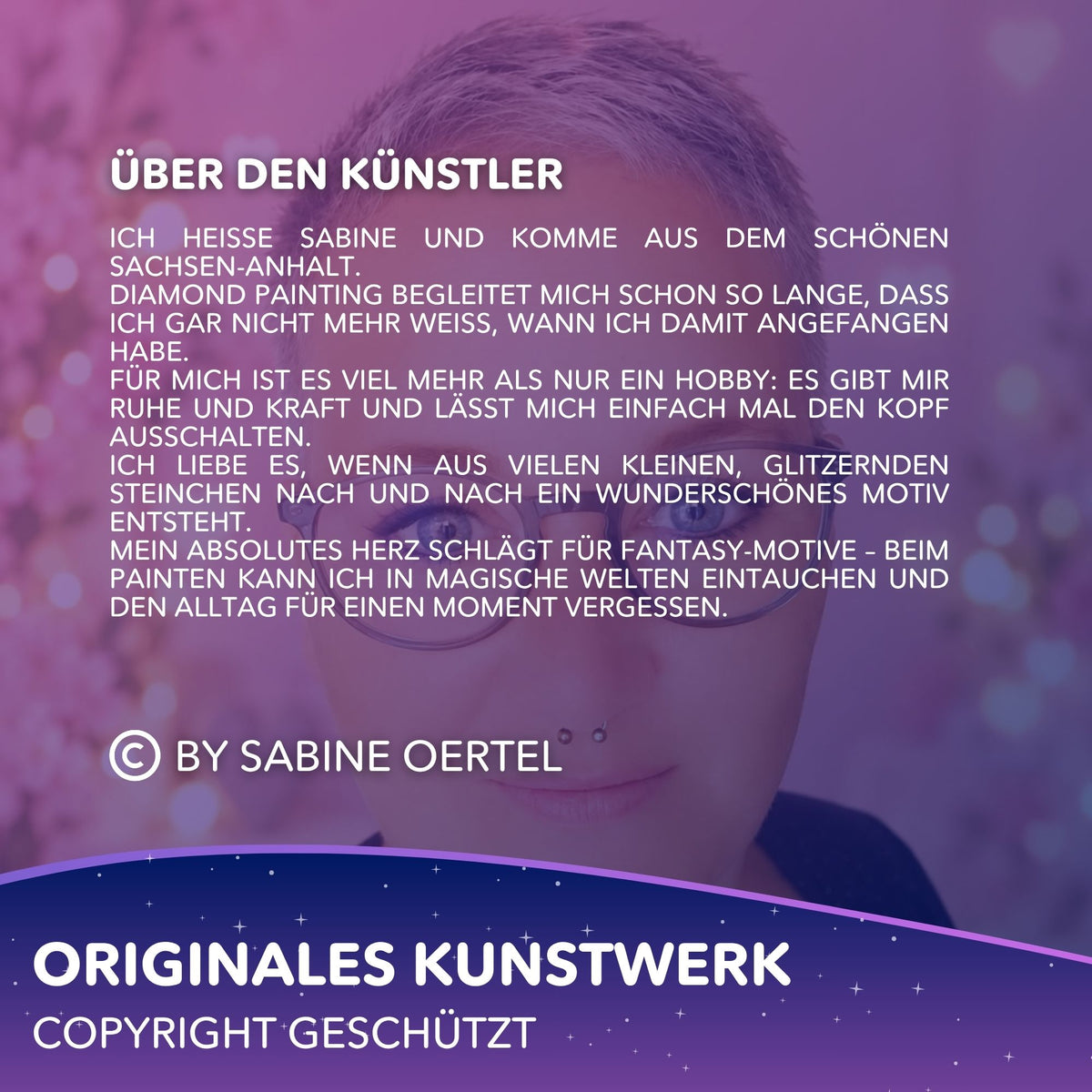 Künstlerin Sabine Oertel: Originales Kunstwerk für Diamond Painting Fantasy-Motive