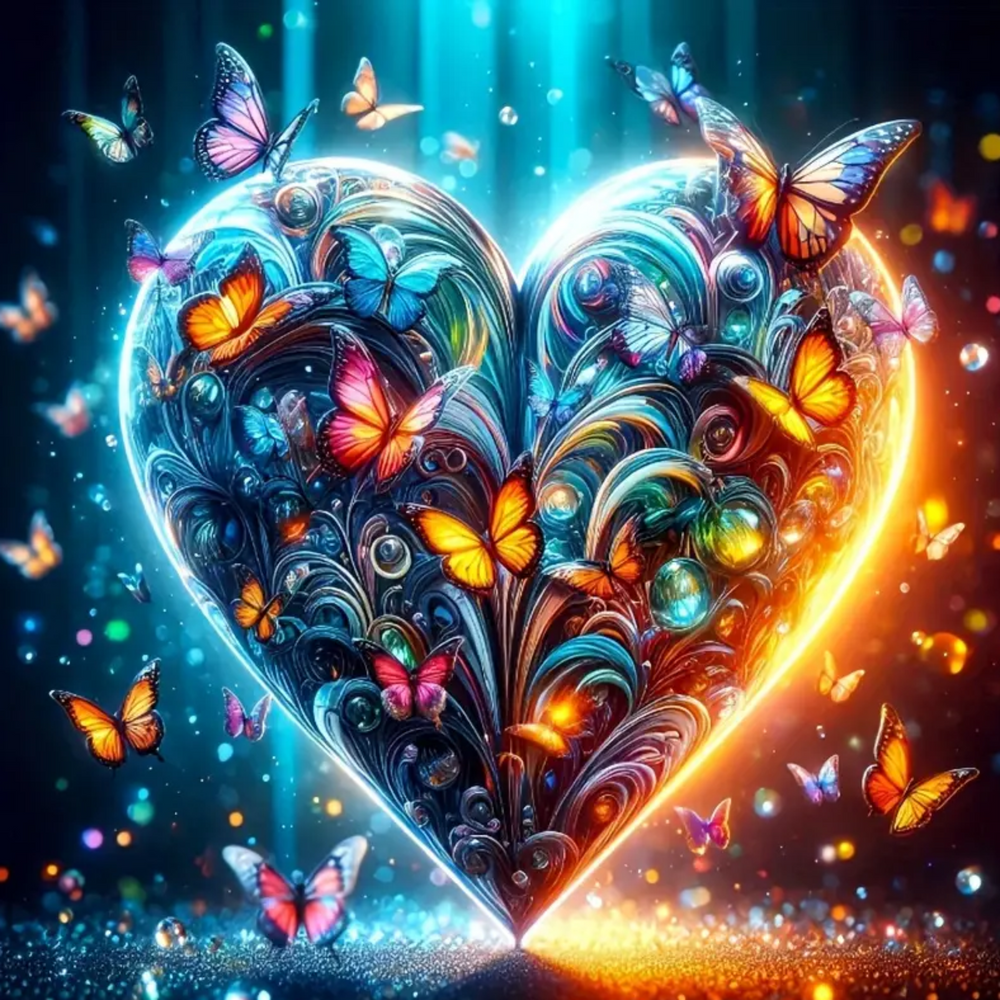 Diamond Painting - Schmetterlingsherz