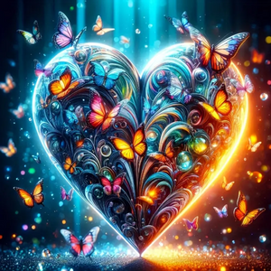 Diamond Painting - Schmetterlingsherz