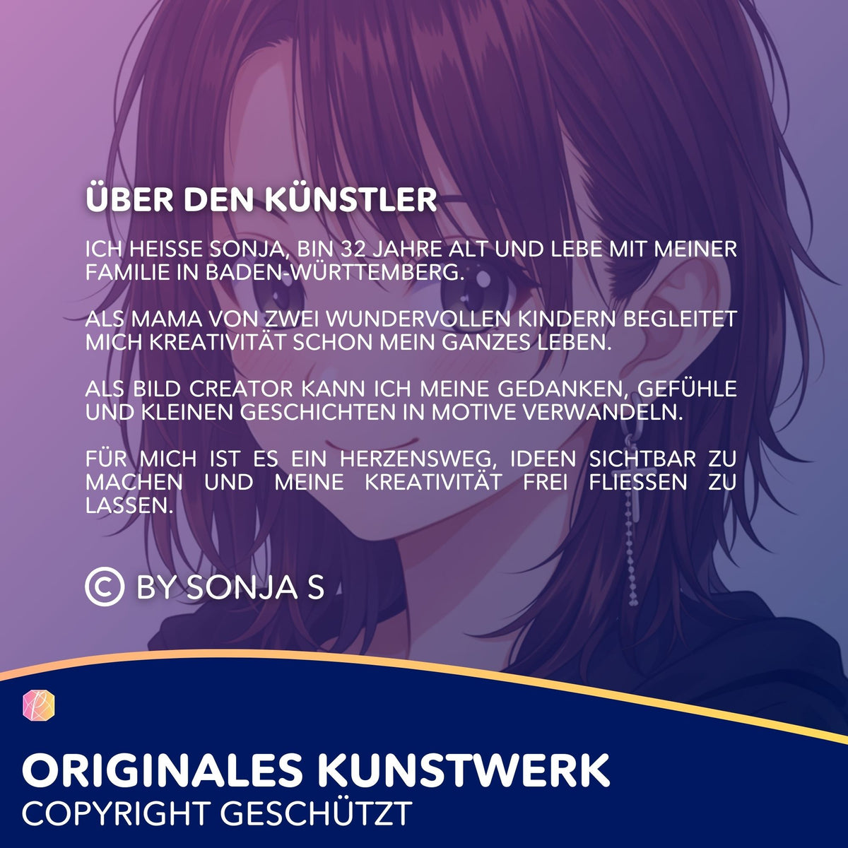 Künstlerporträt für ein picmondoo Diamond Painting Set: Vorstellung der Künstlerin Sonja S. für exklusive Motive.