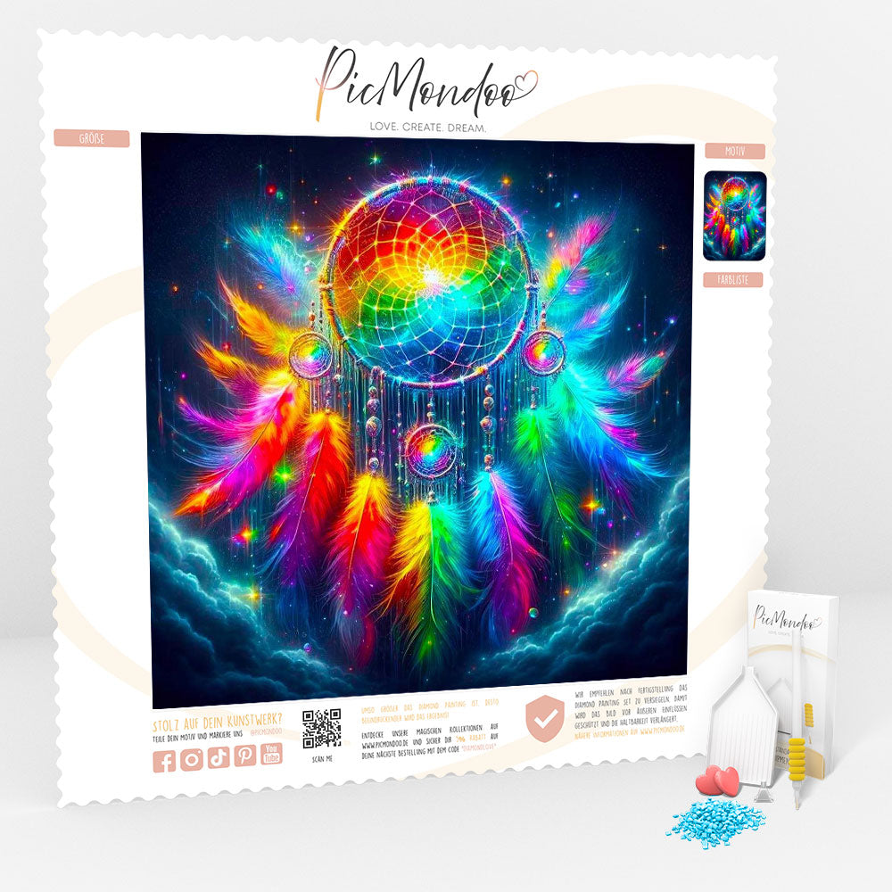 Diamond Painting 100 Farben Special - Träumerei im Federspiel