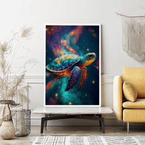 Diamond Painting - Turtle with a touch of colors
