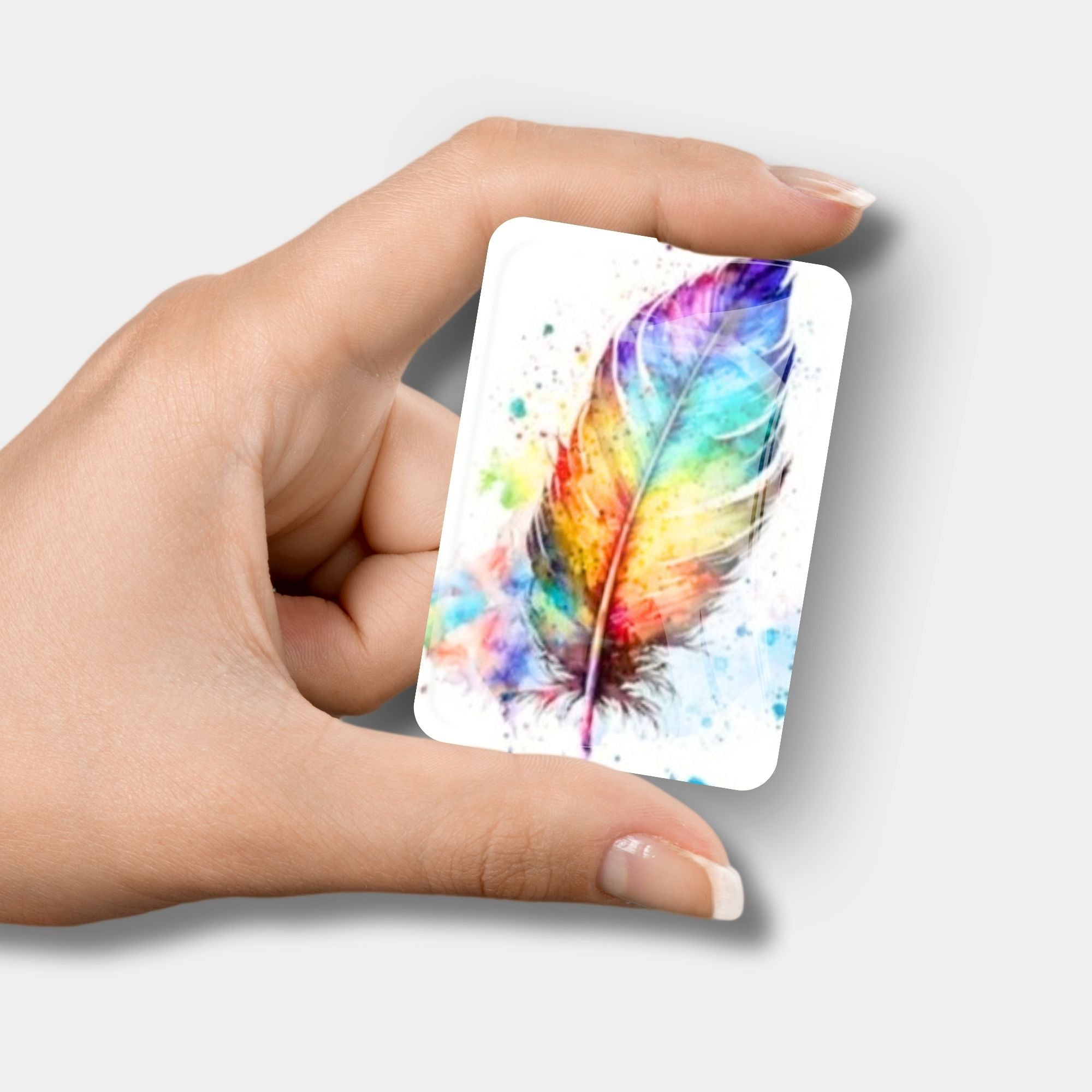 Cover Minder - Rainbow feather