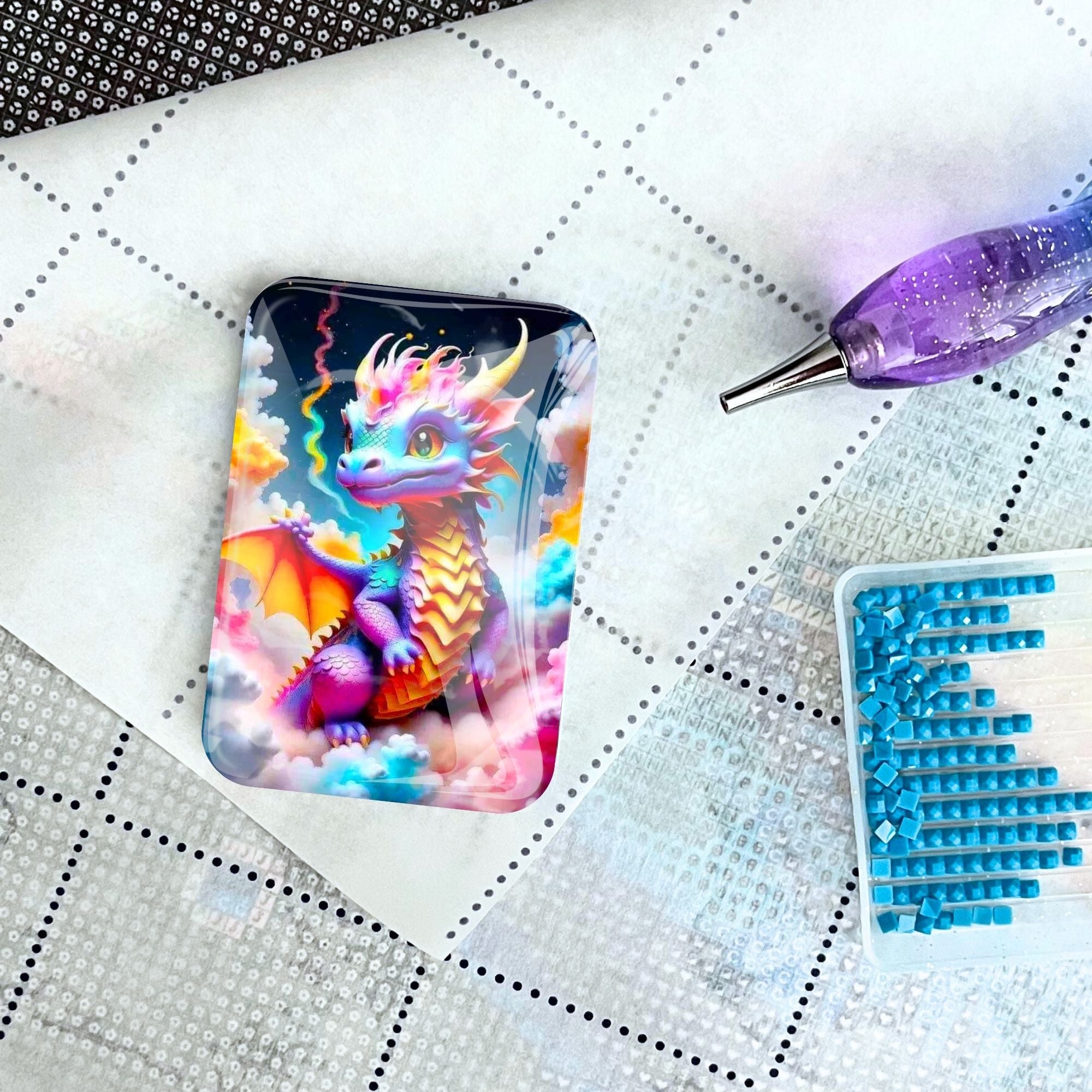 Cover Minder - Diamond Painting 100 Farben Special - Baby Dragon