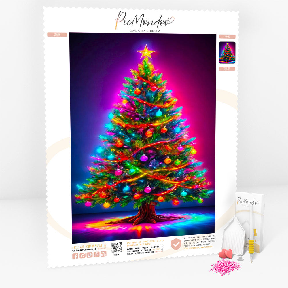 Diamond Painting 7 Tage Special Leuchtbild - Weihnachtsbaum im Lichterglanz