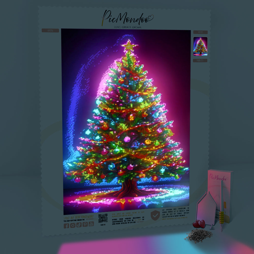 Diamond Painting 7 Tage Special Leuchtbild - Weihnachtsbaum im Lichterglanz