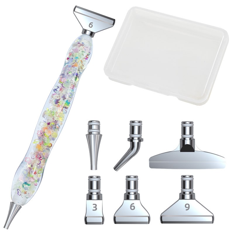 Diamond Painting Stift Set "Glow" (+6 Aufsätze)