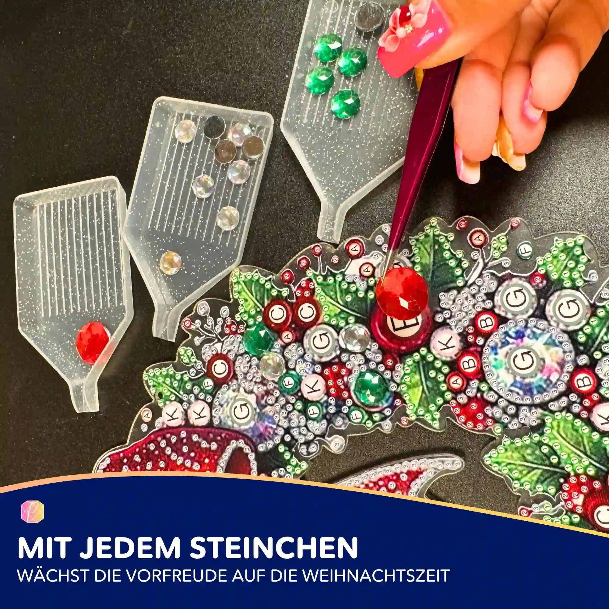 Diamond Painting XL Aufhänger - Weihnachtskranz