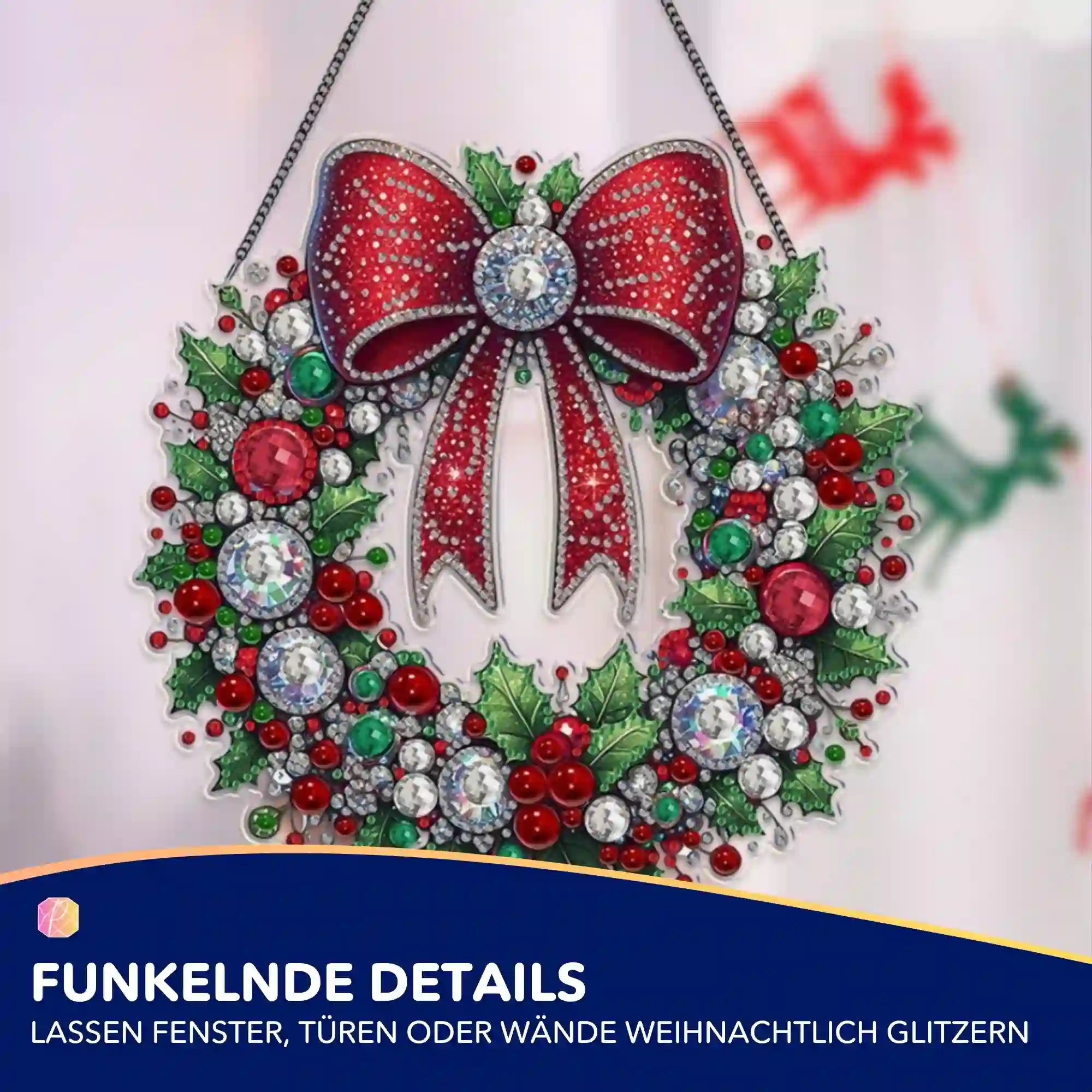 Diamond Painting XL Aufhänger - Weihnachtskranz