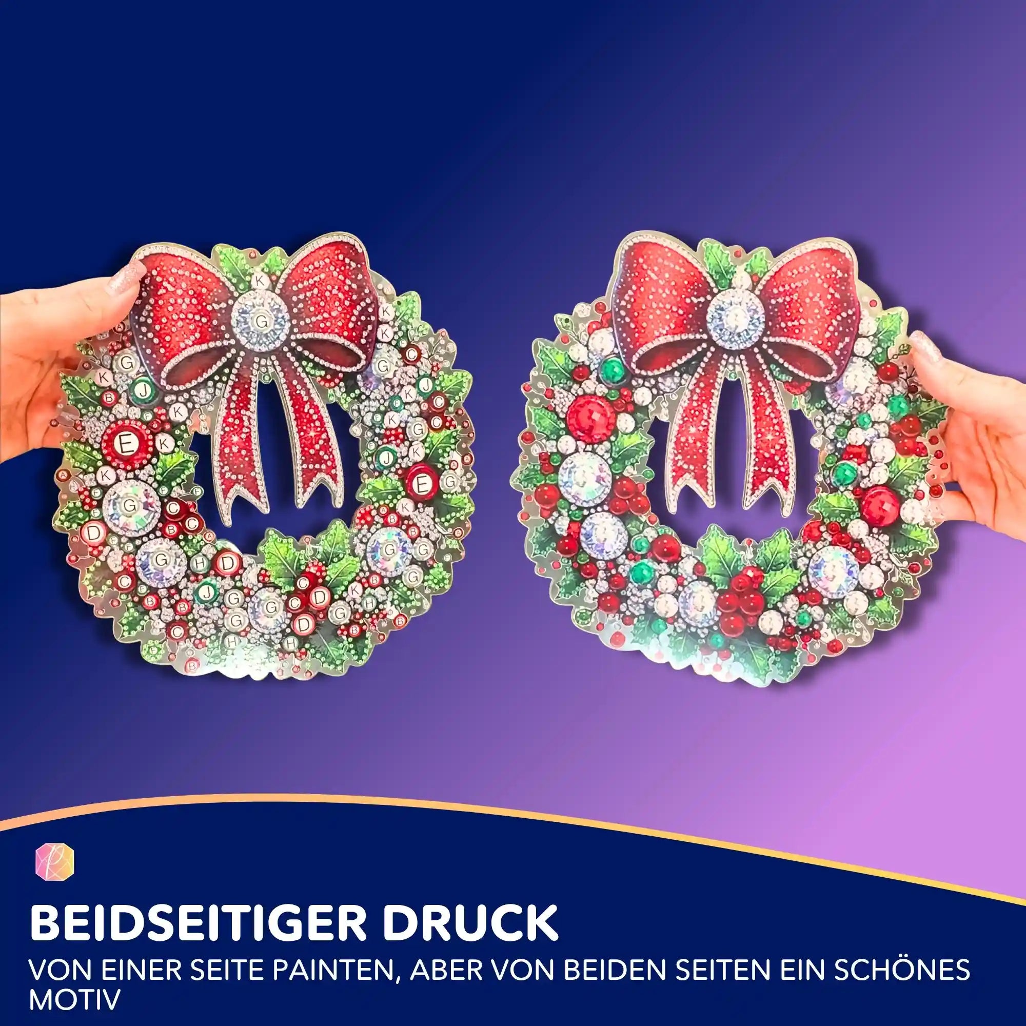 Diamond Painting XL Aufhänger - Weihnachtskranz