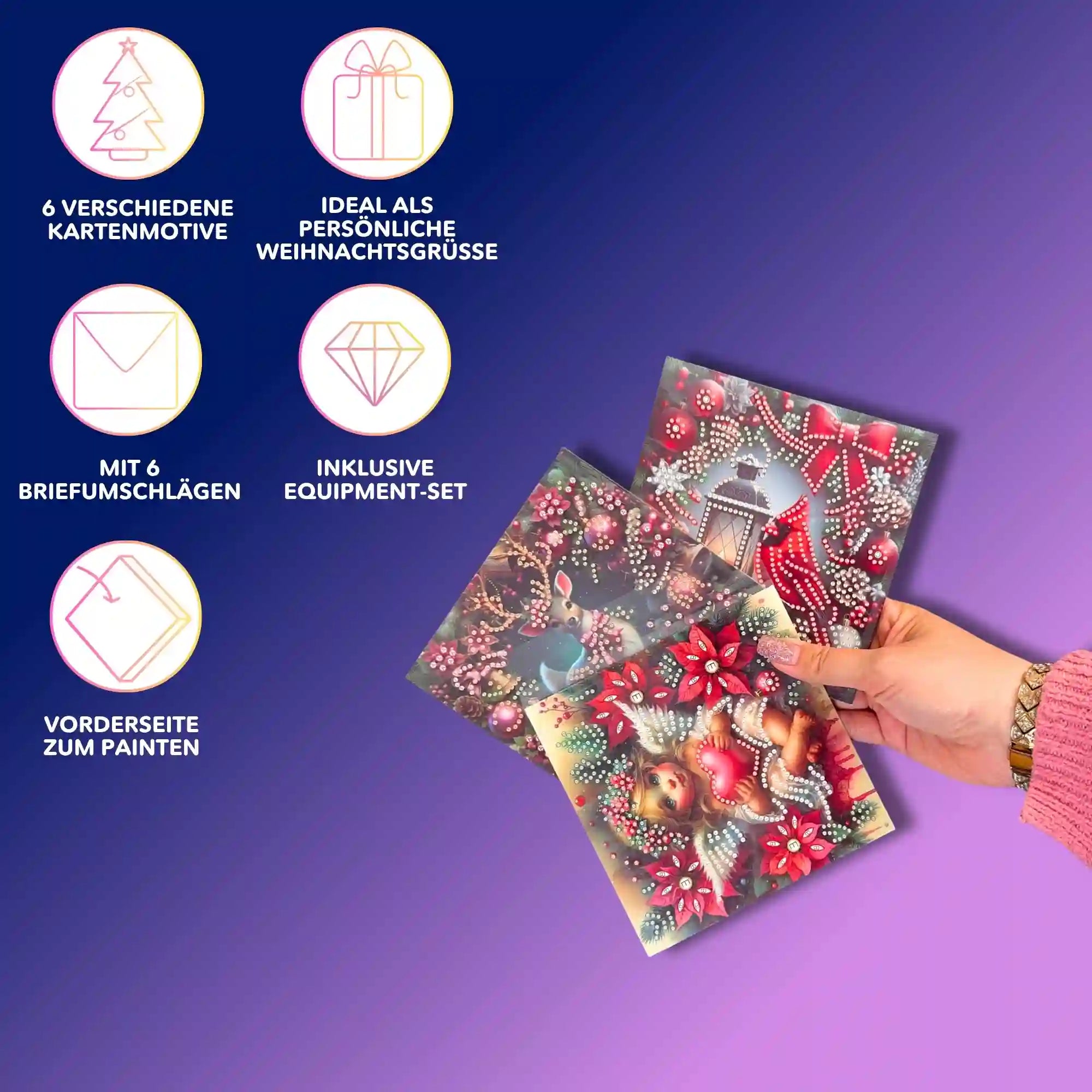 Diamond Painting Weihnachtskarten