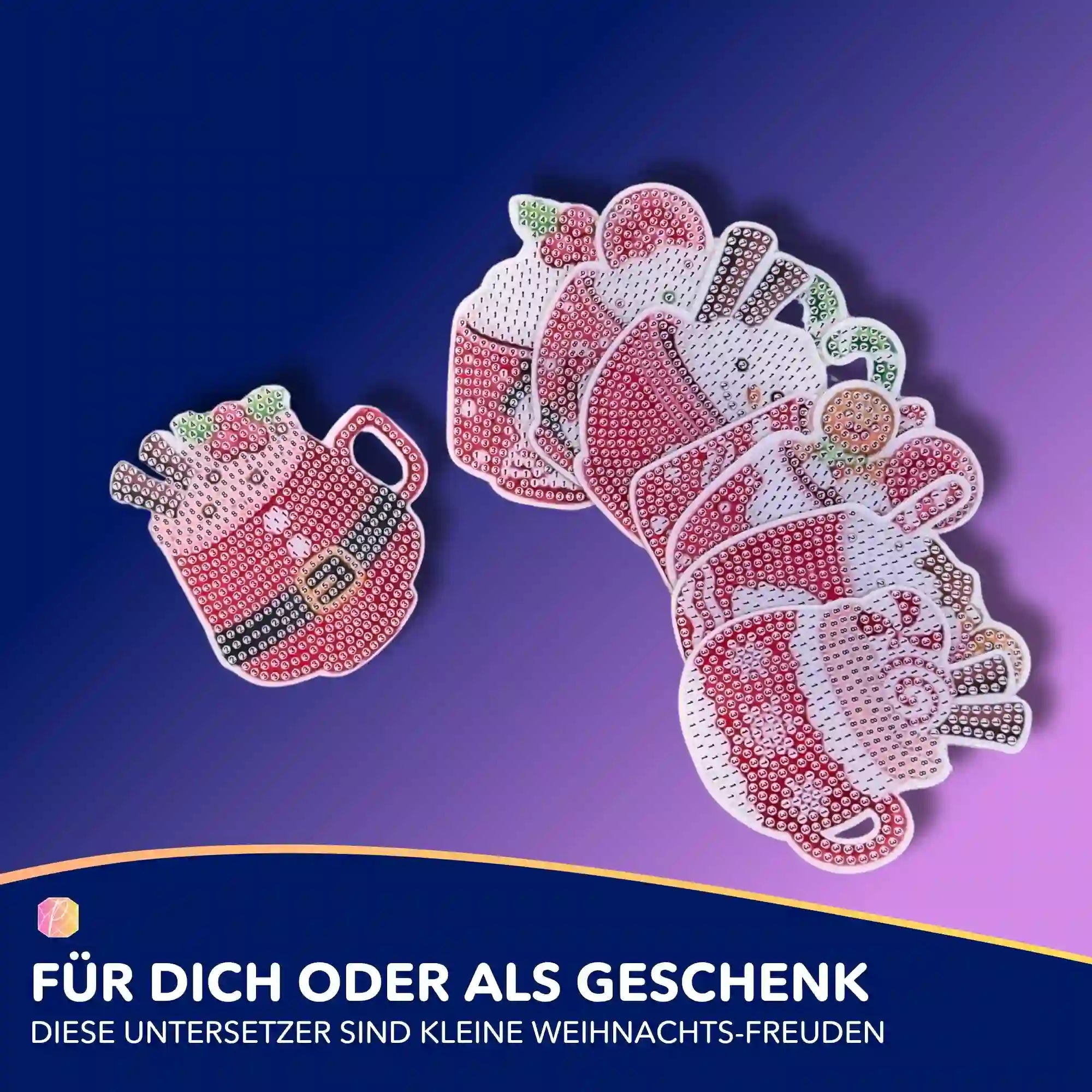 Diamond Painting - Untersetzer Weihnachtstassen