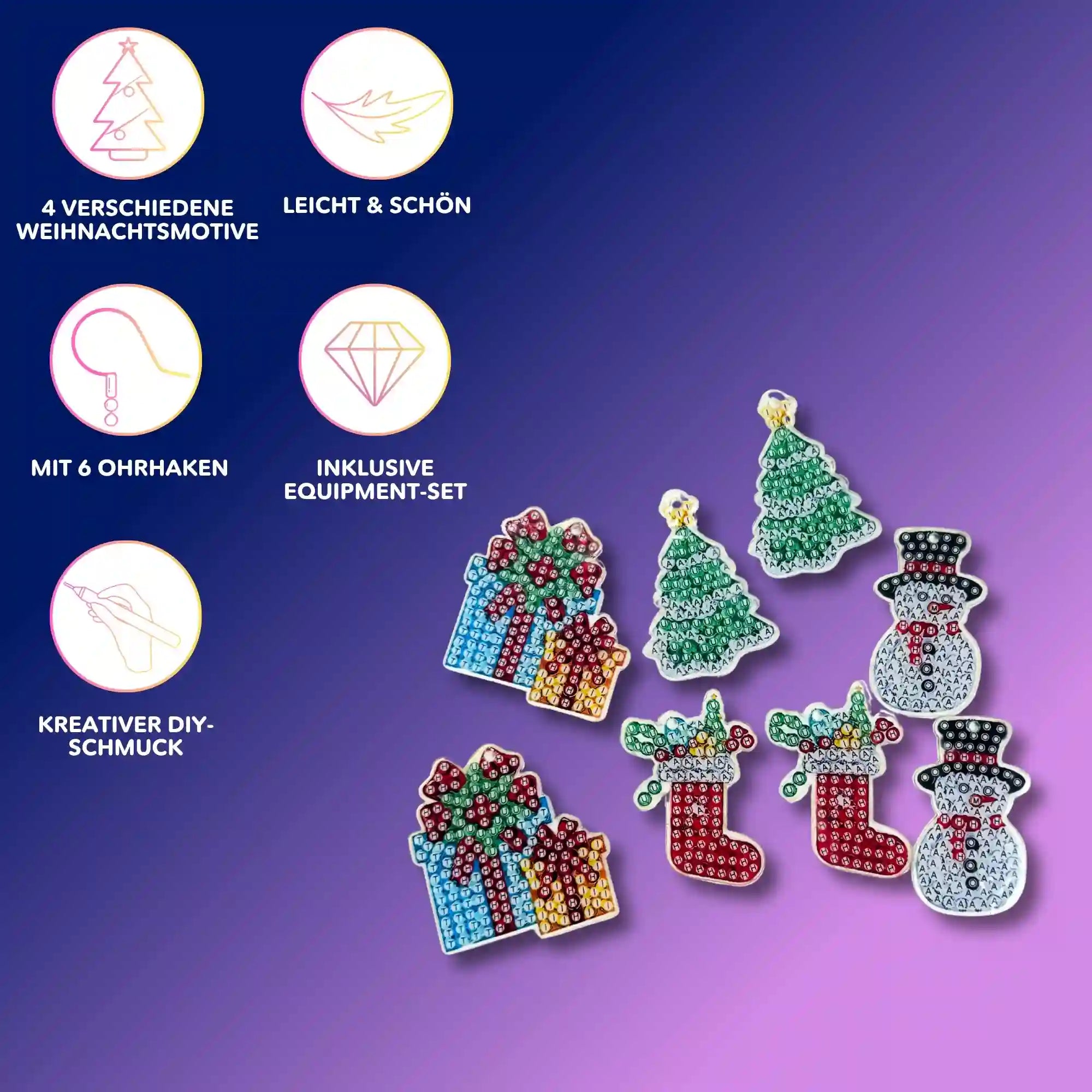 Diamond Painting Ohrringe Weihnachten