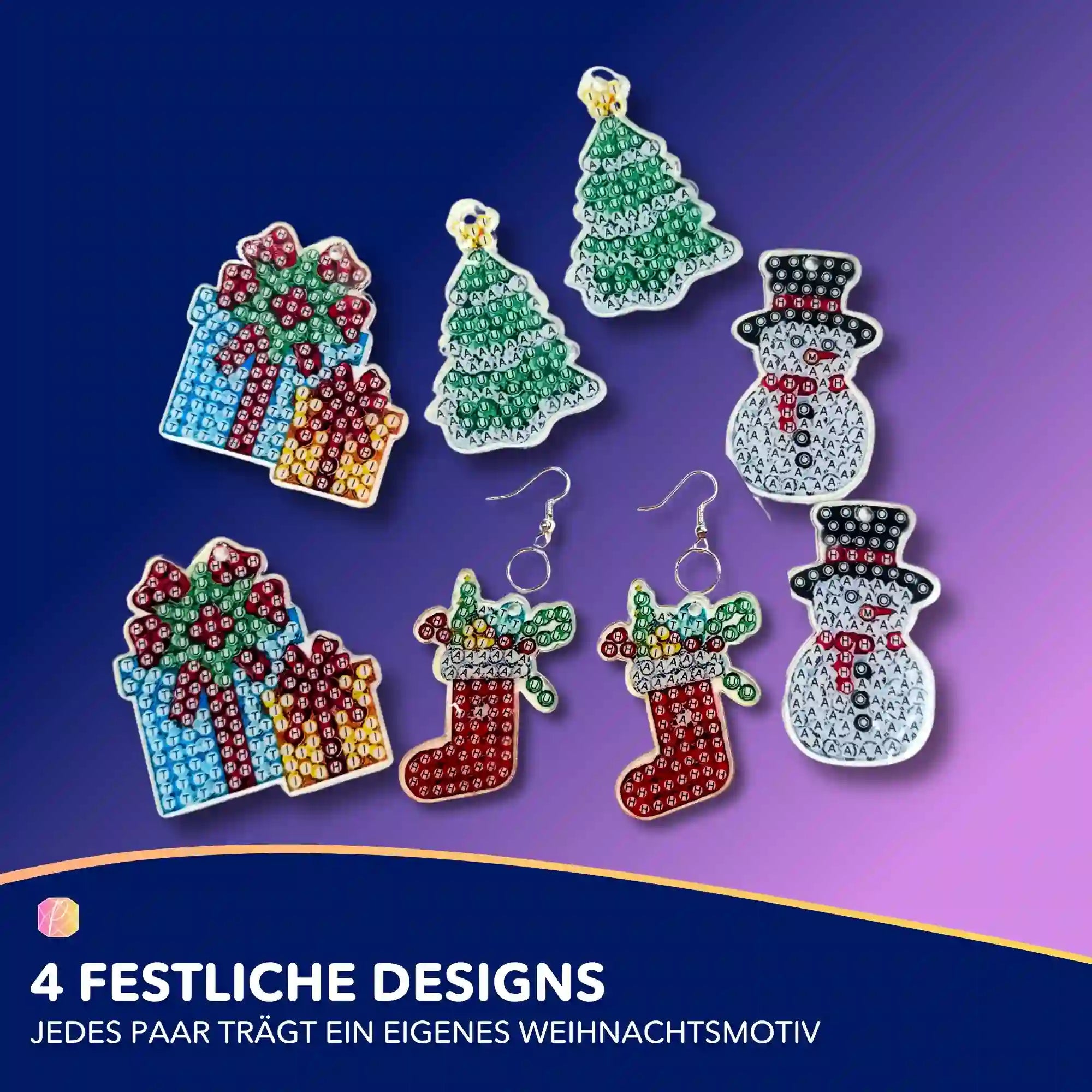 Diamond Painting Ohrringe Weihnachten