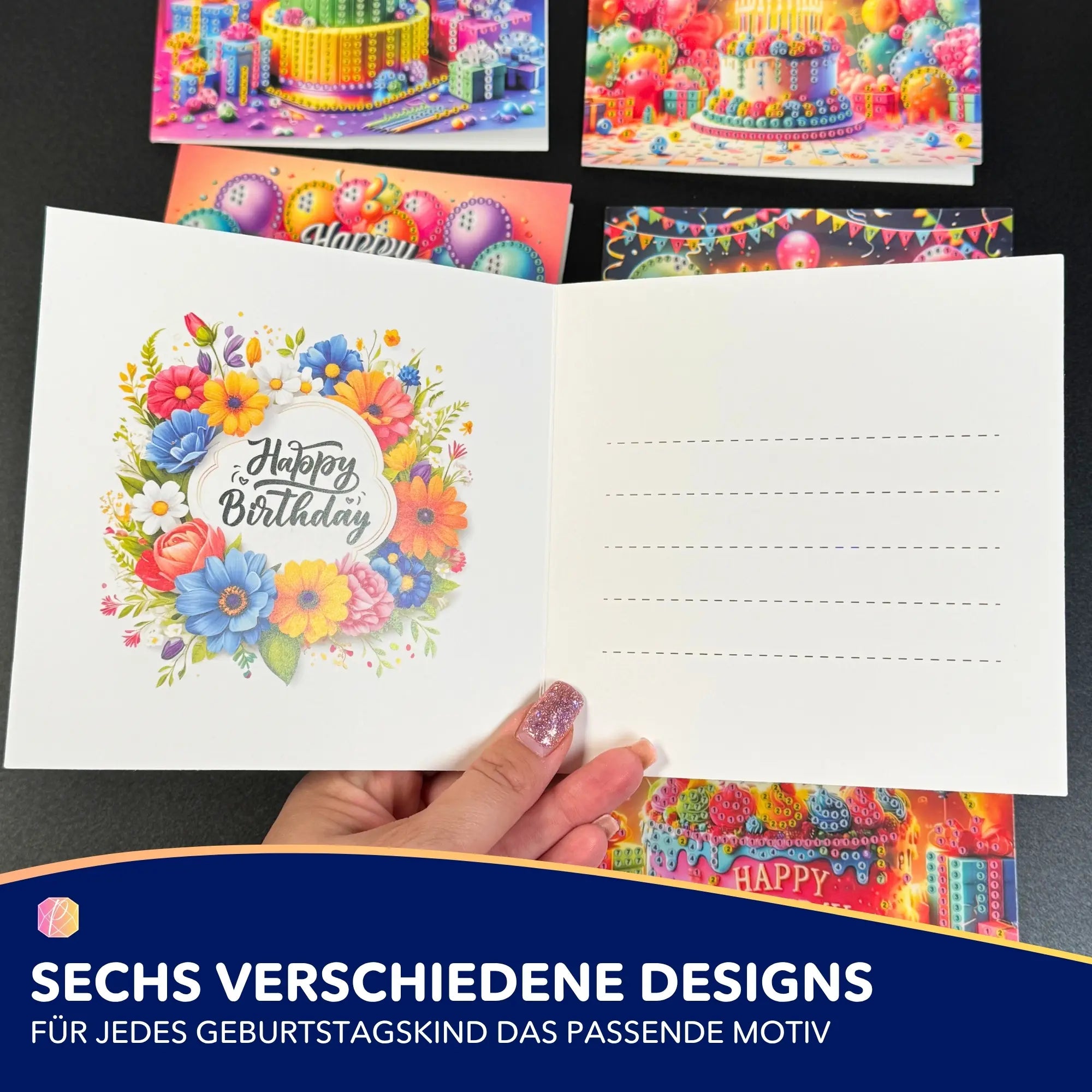 Diamond Painting Geschenkkarten Geburtstag