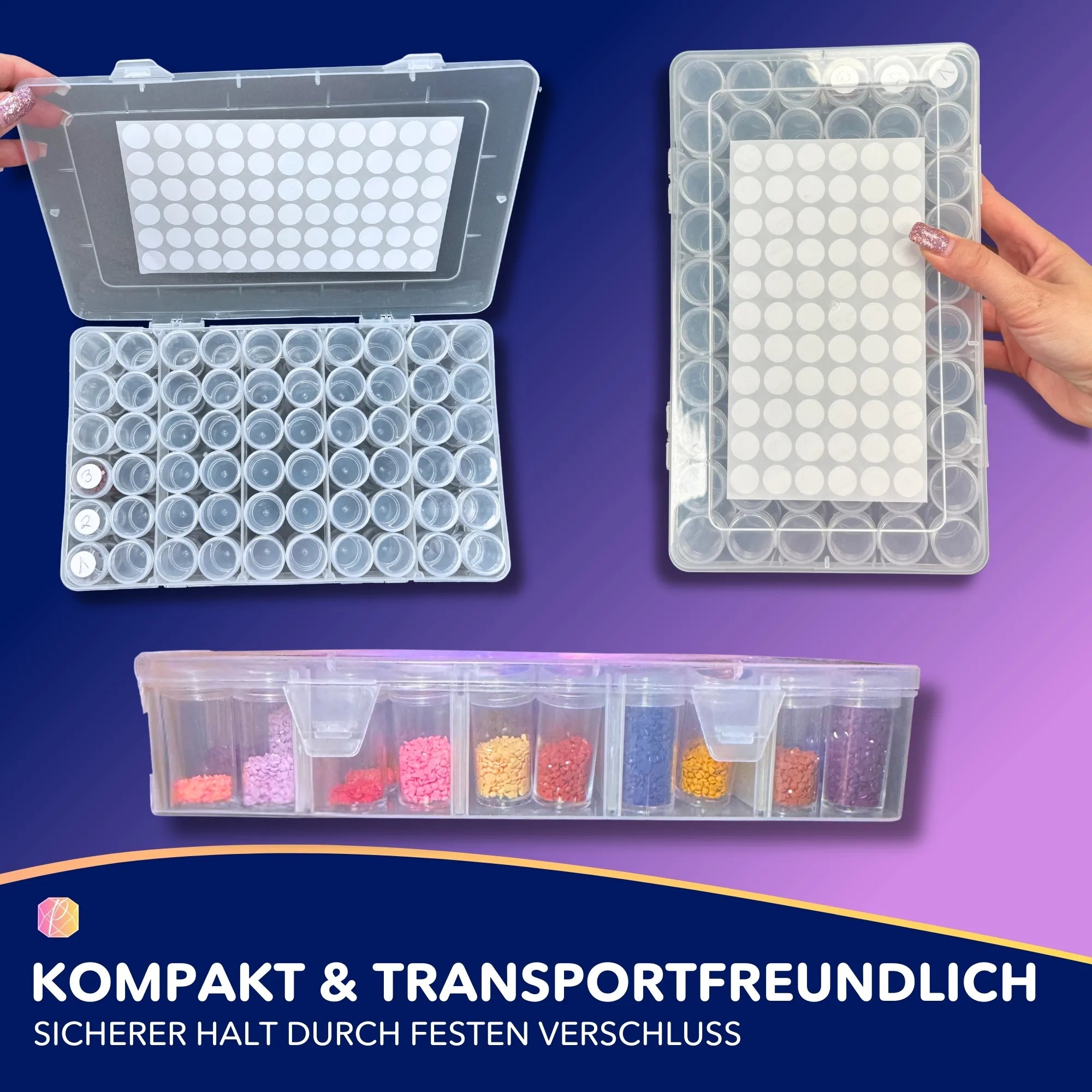 Diamond Painting Aufbewahrungsbox / 60 Dosen