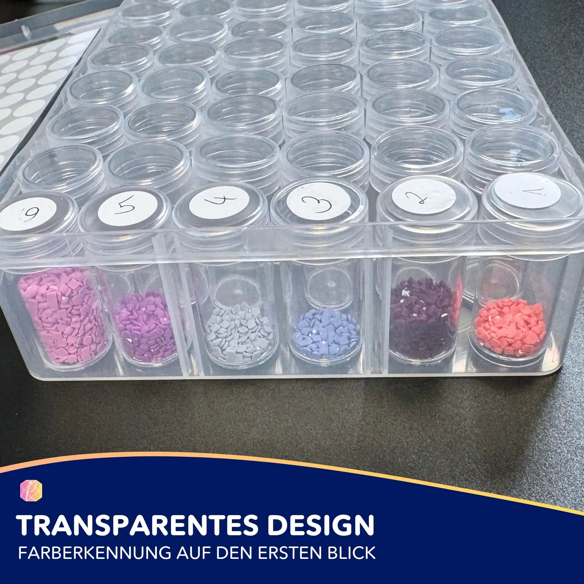 Diamond Painting Aufbewahrungsbox / 60 Dosen