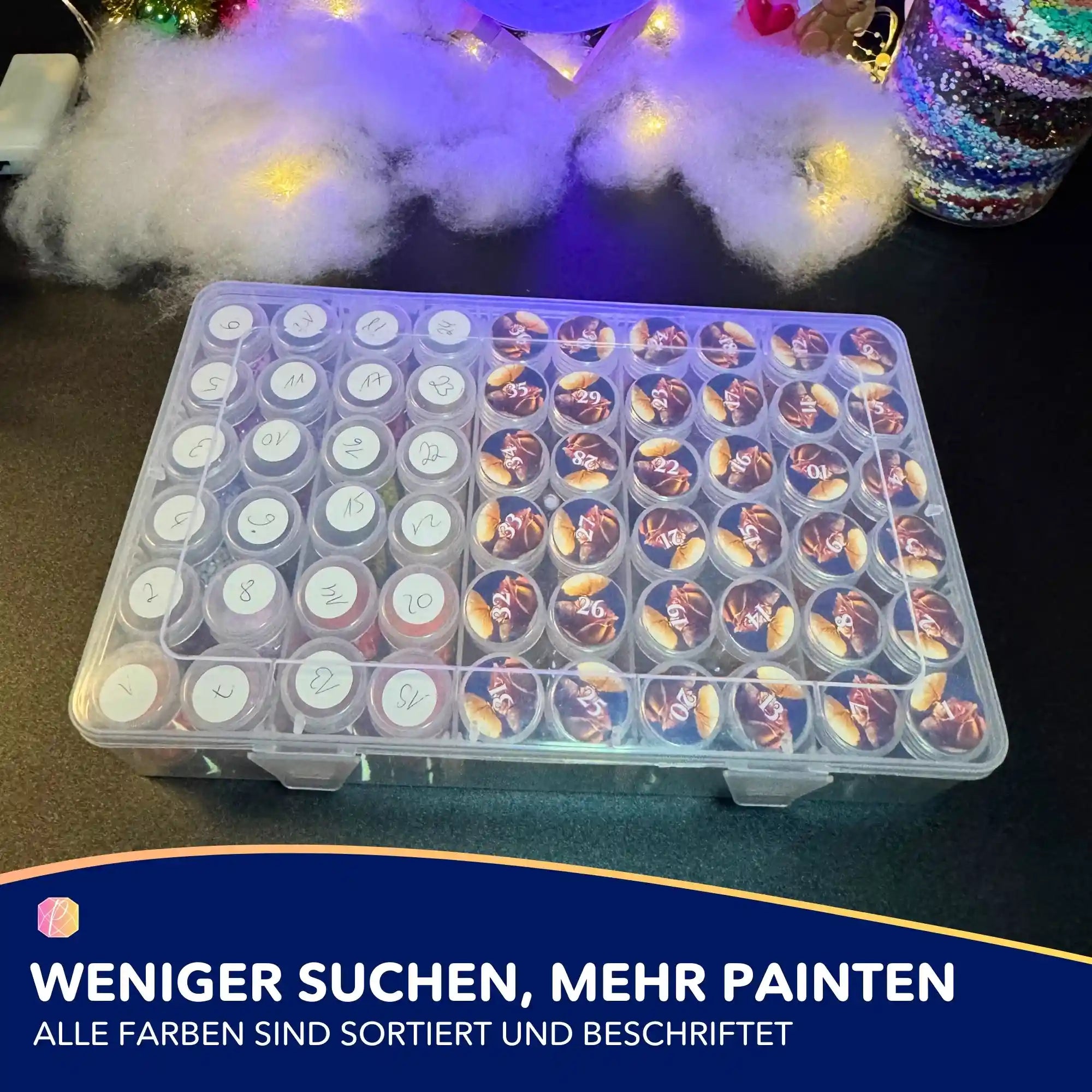 Diamond Painting Aufbewahrungsbox / 60 Dosen
