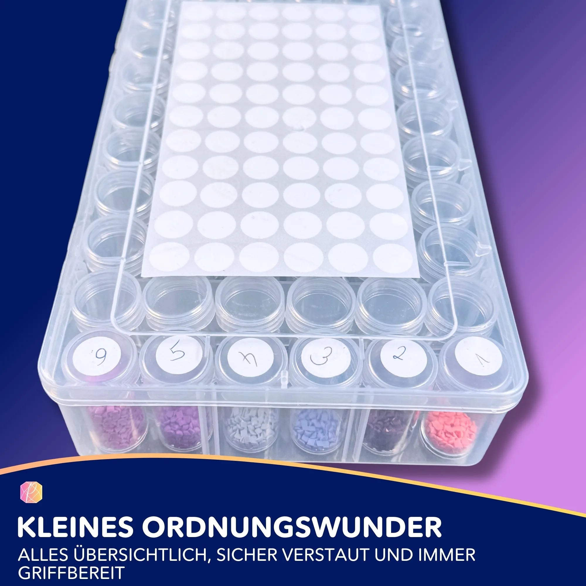 Diamond Painting Aufbewahrungsbox / 60 Dosen