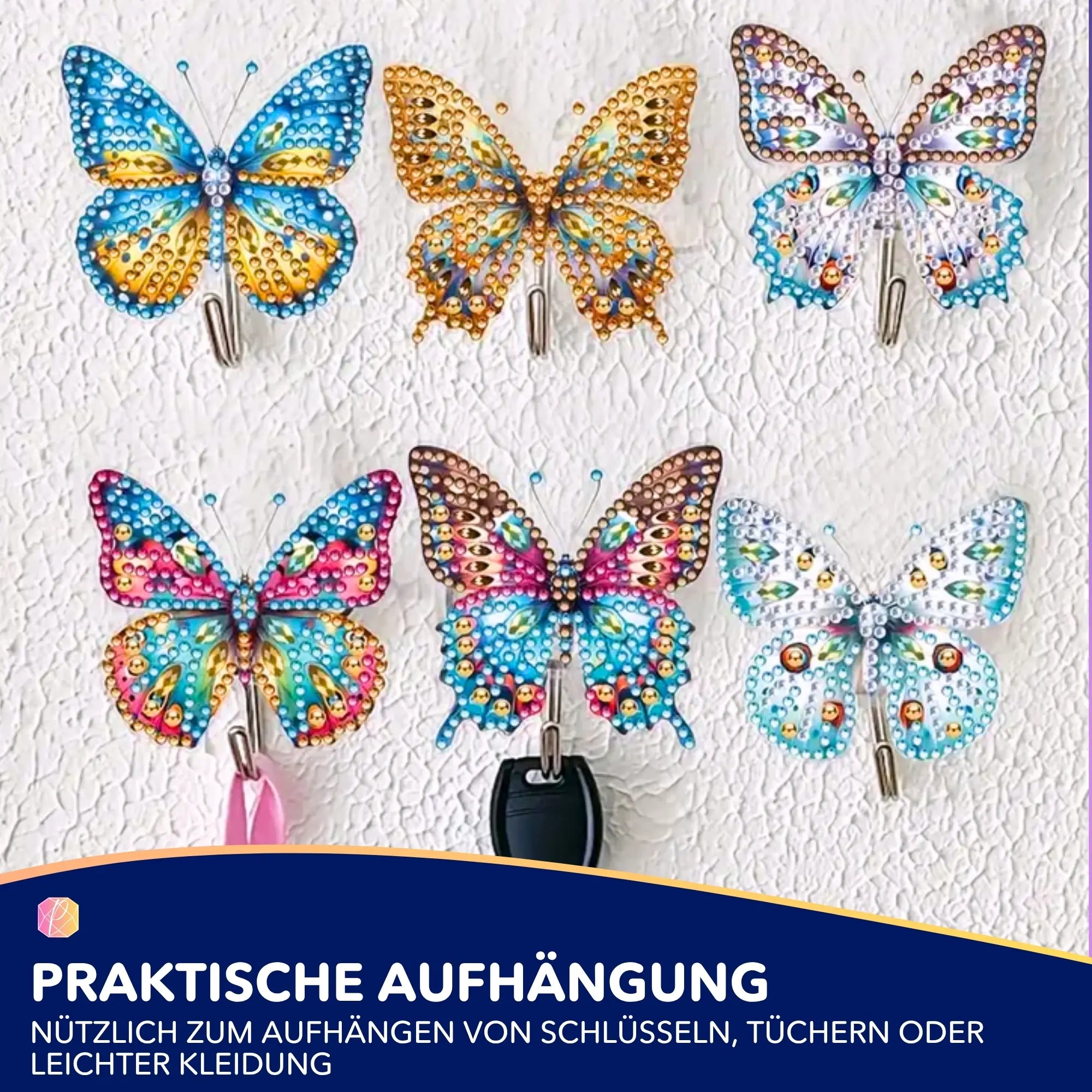 Diamond Painting Wandhaken Schmetterlinge