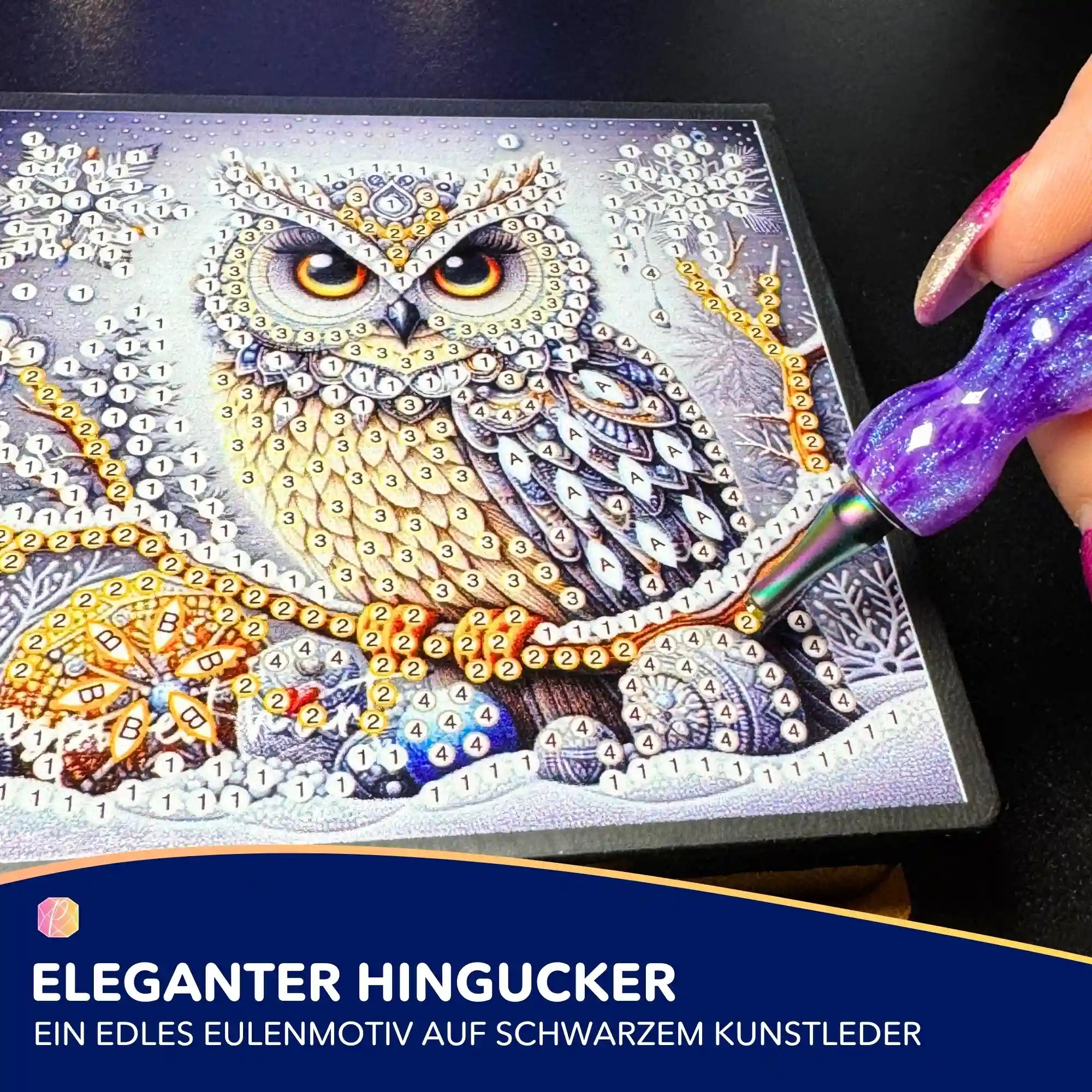 Diamond Painting Notizblock - Wintereule