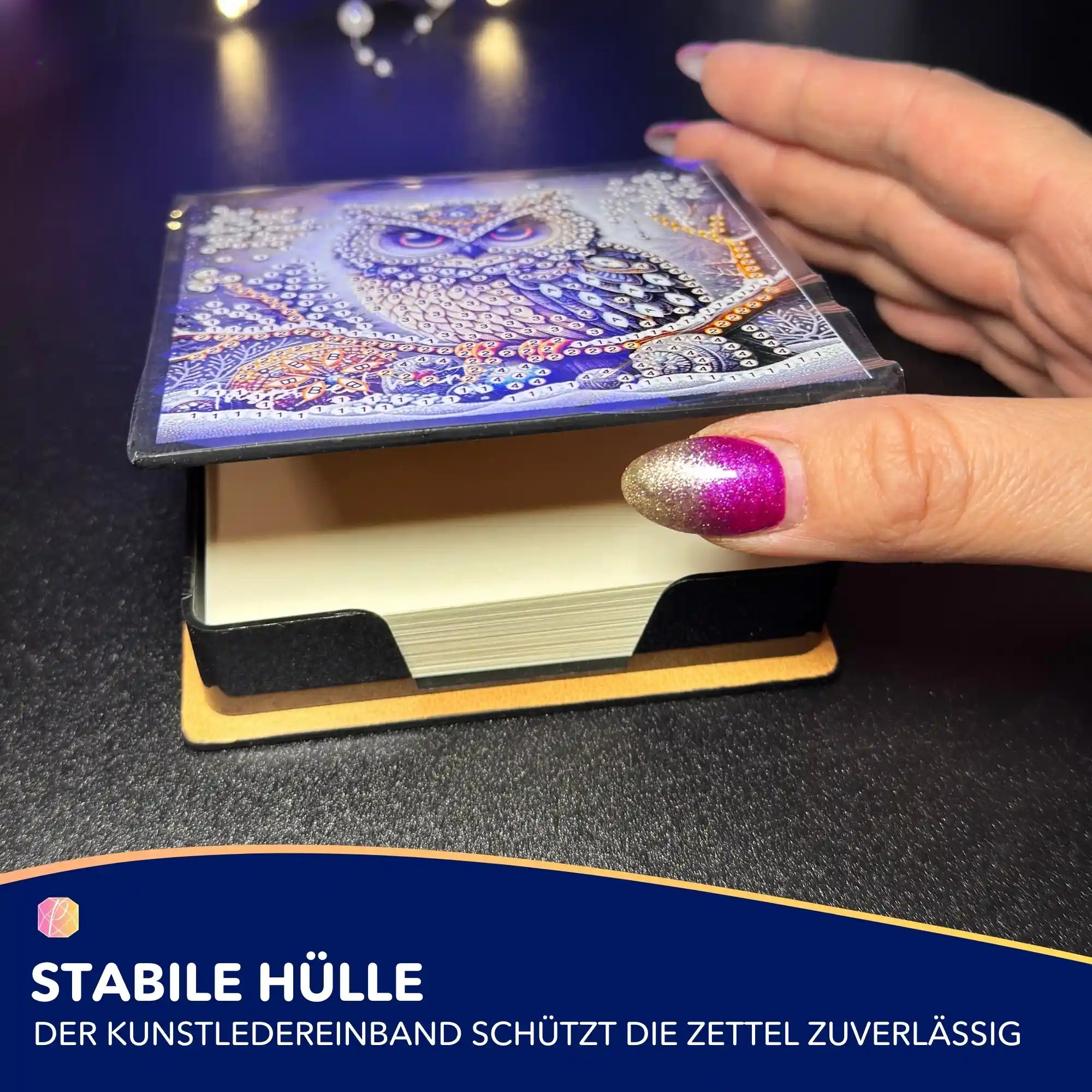 Diamond Painting Notizblock - Wintereule