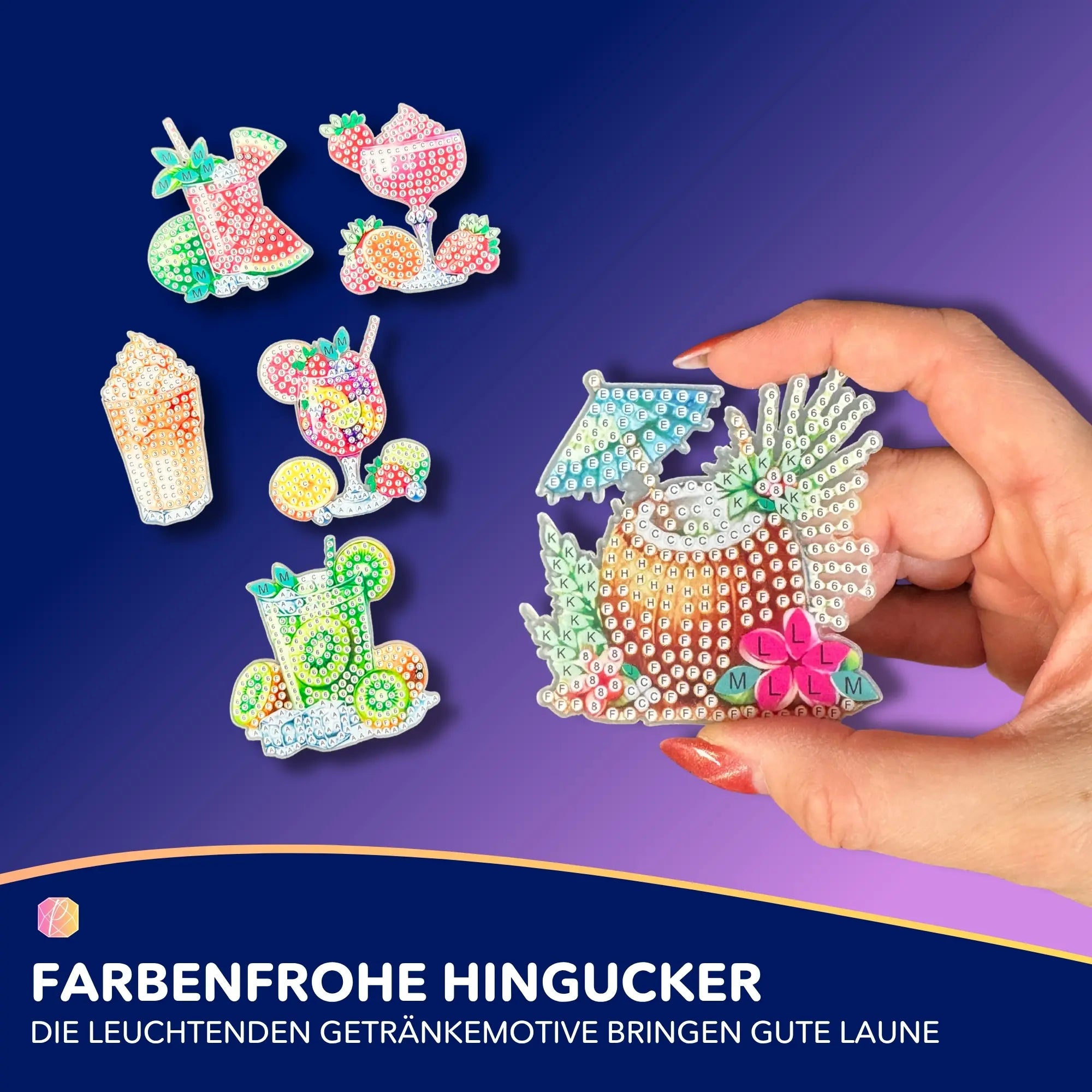 Diamond Painting Kühlschrankmagneten - Cocktails