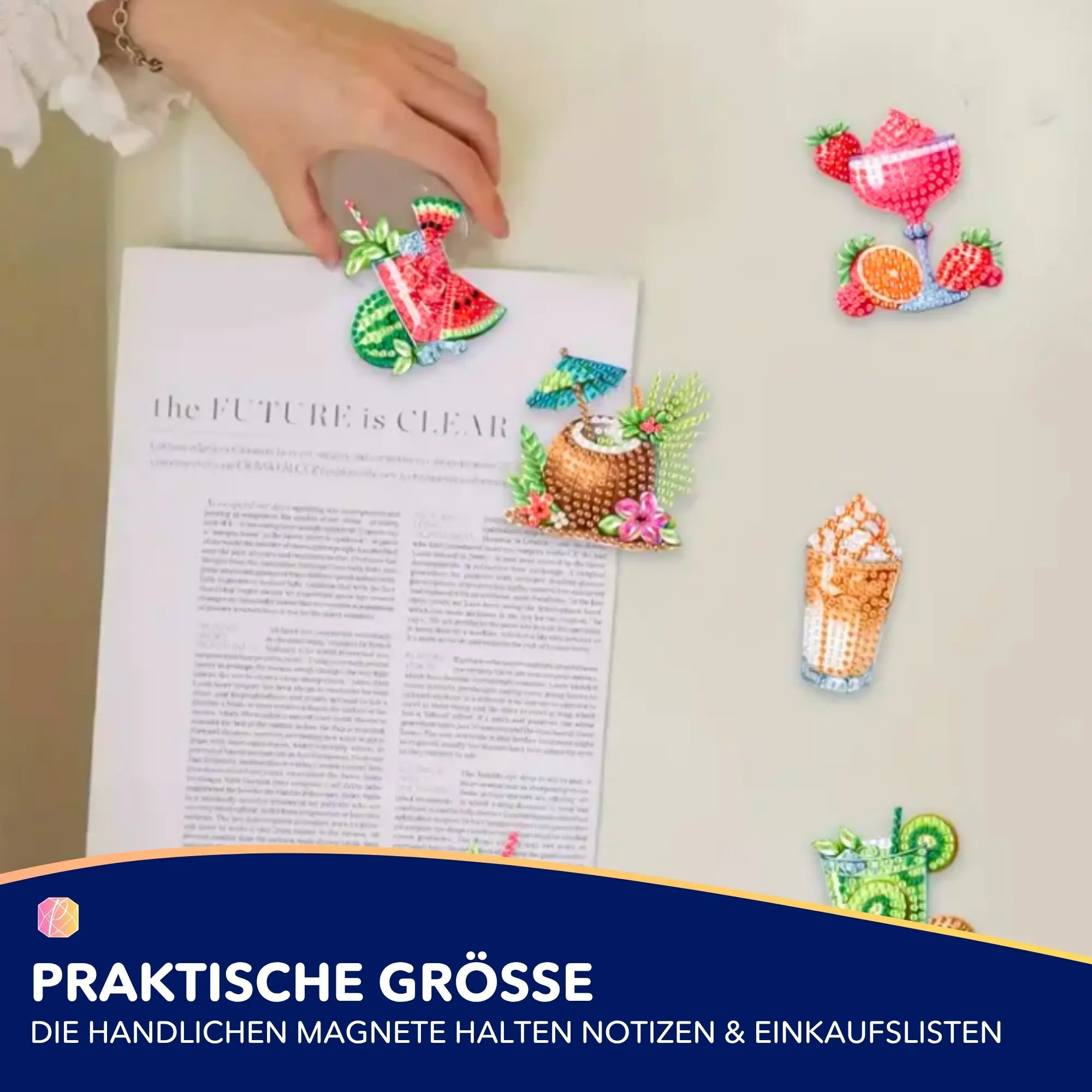 Diamond Painting Kühlschrankmagneten - Cocktails