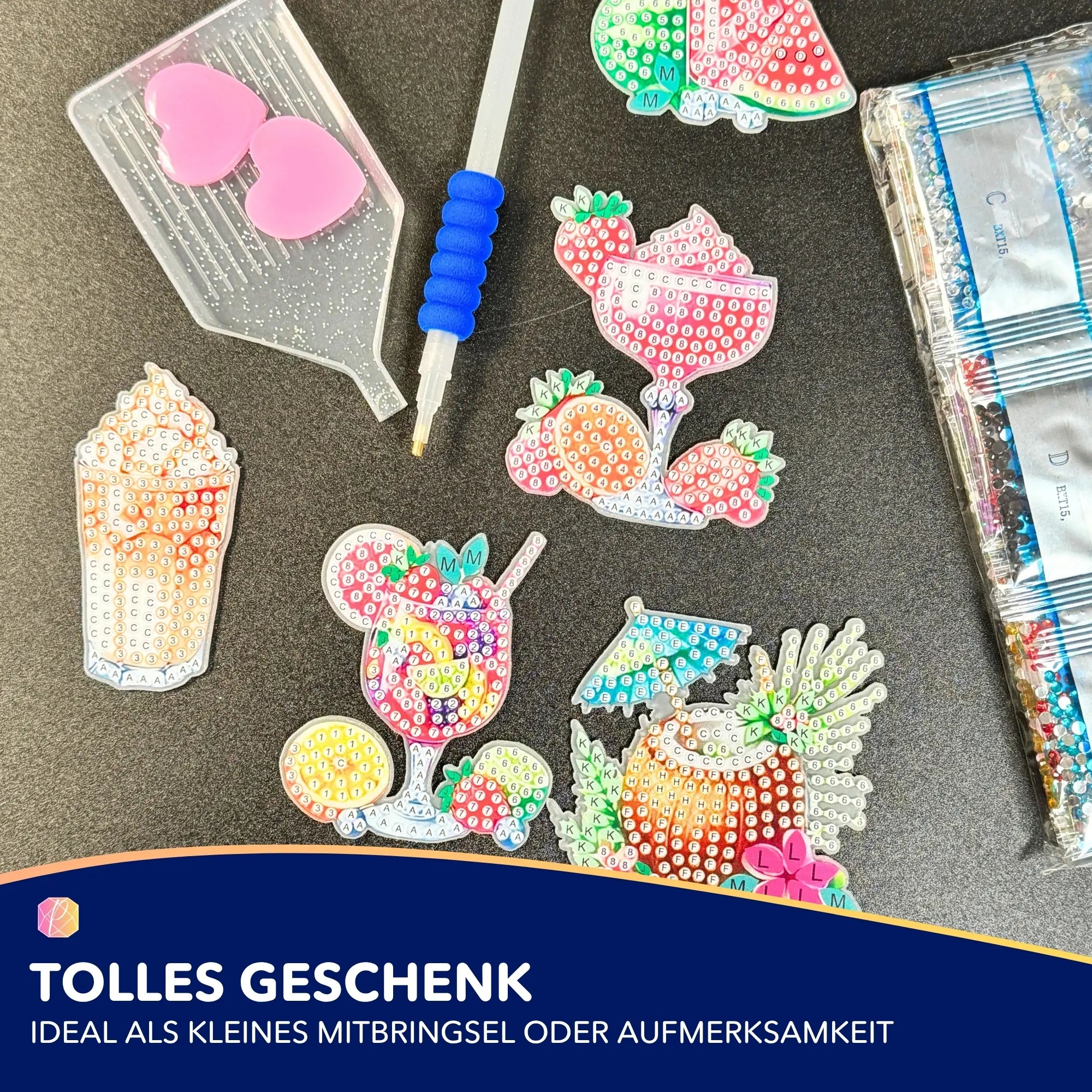 Diamond Painting Kühlschrankmagneten - Cocktails