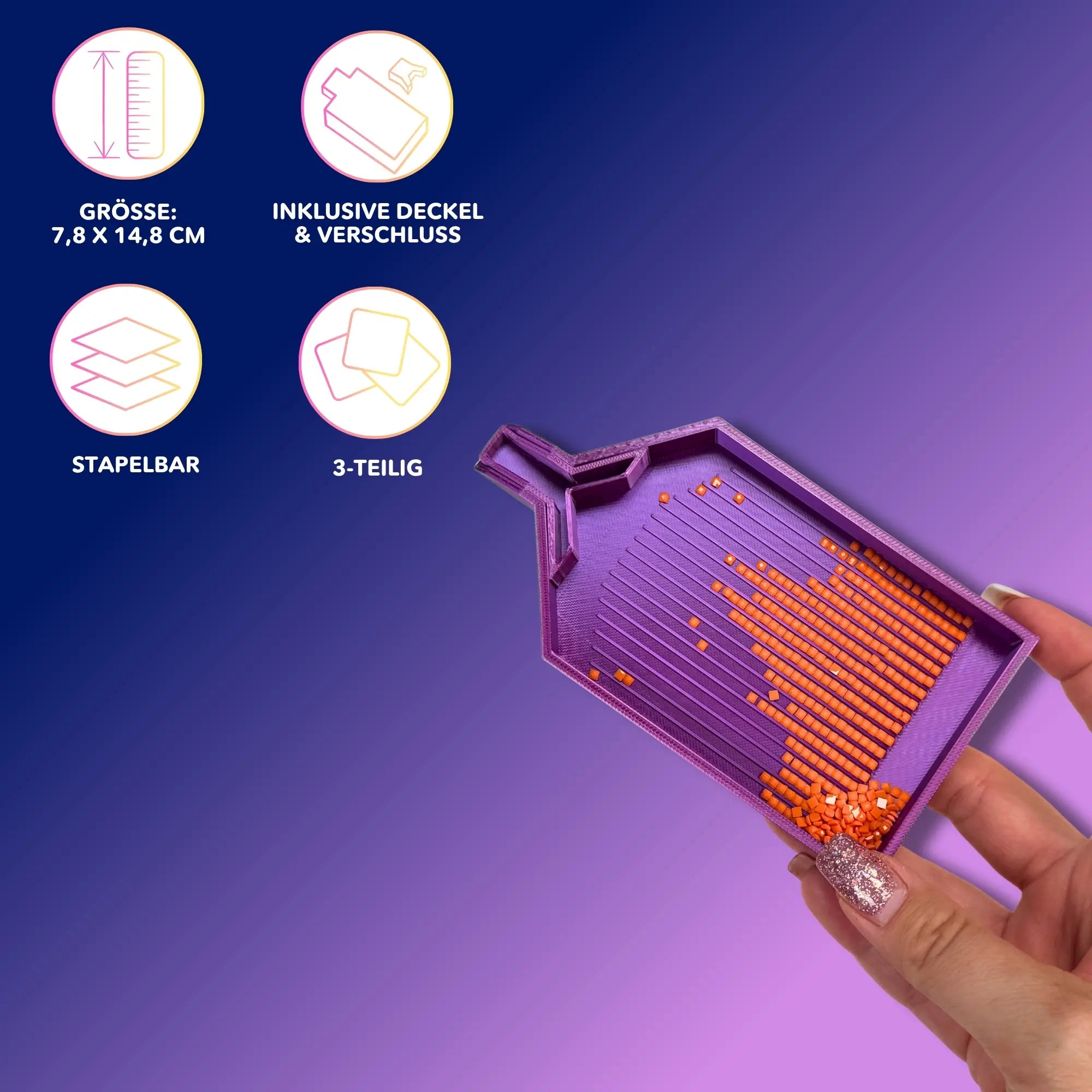 Diamond Painting Glitzerschiffchen - Lila