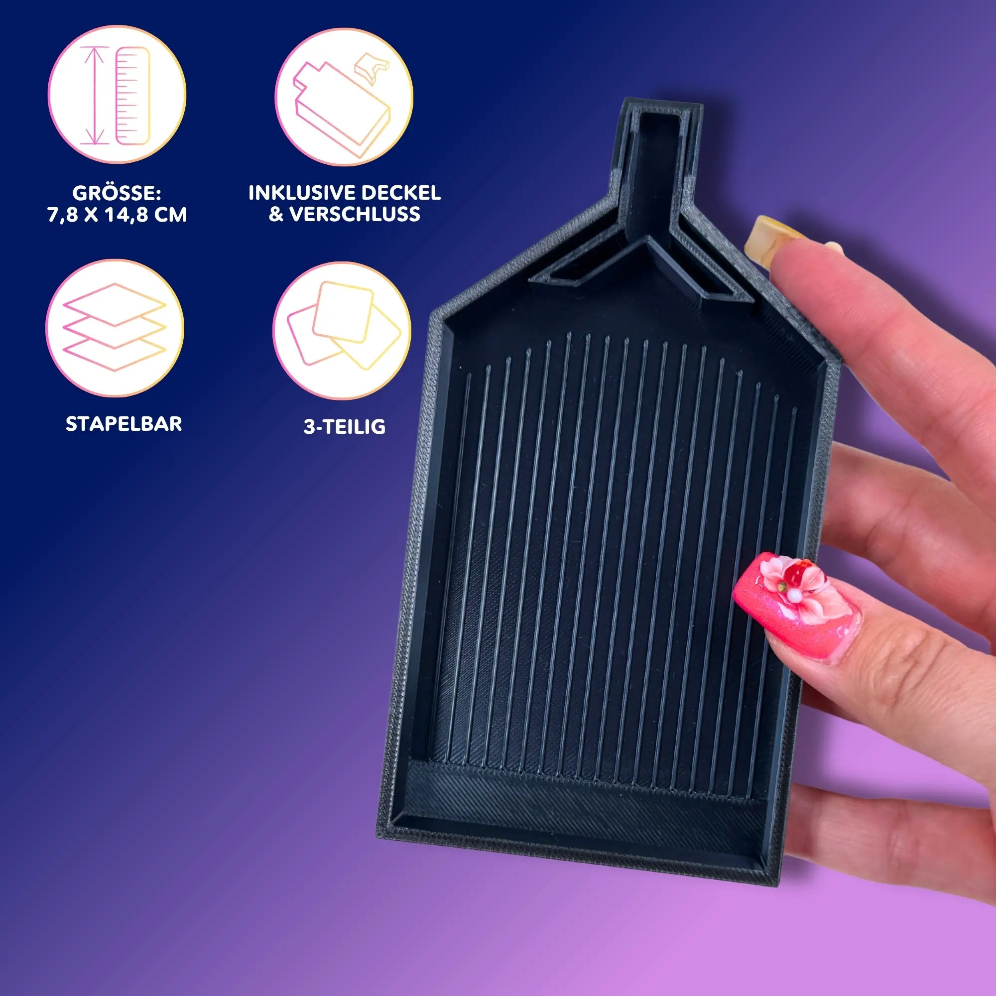 Diamond Painting Glitzerschiffchen - Schwarz