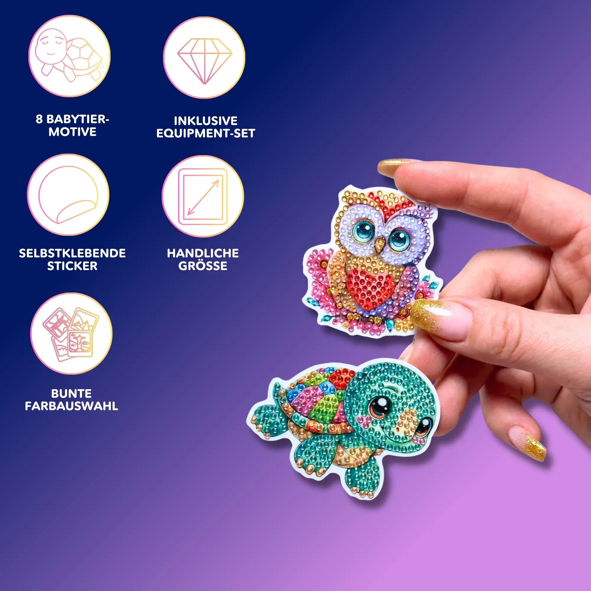 Diamond Painting Sticker - Süße Tierchen