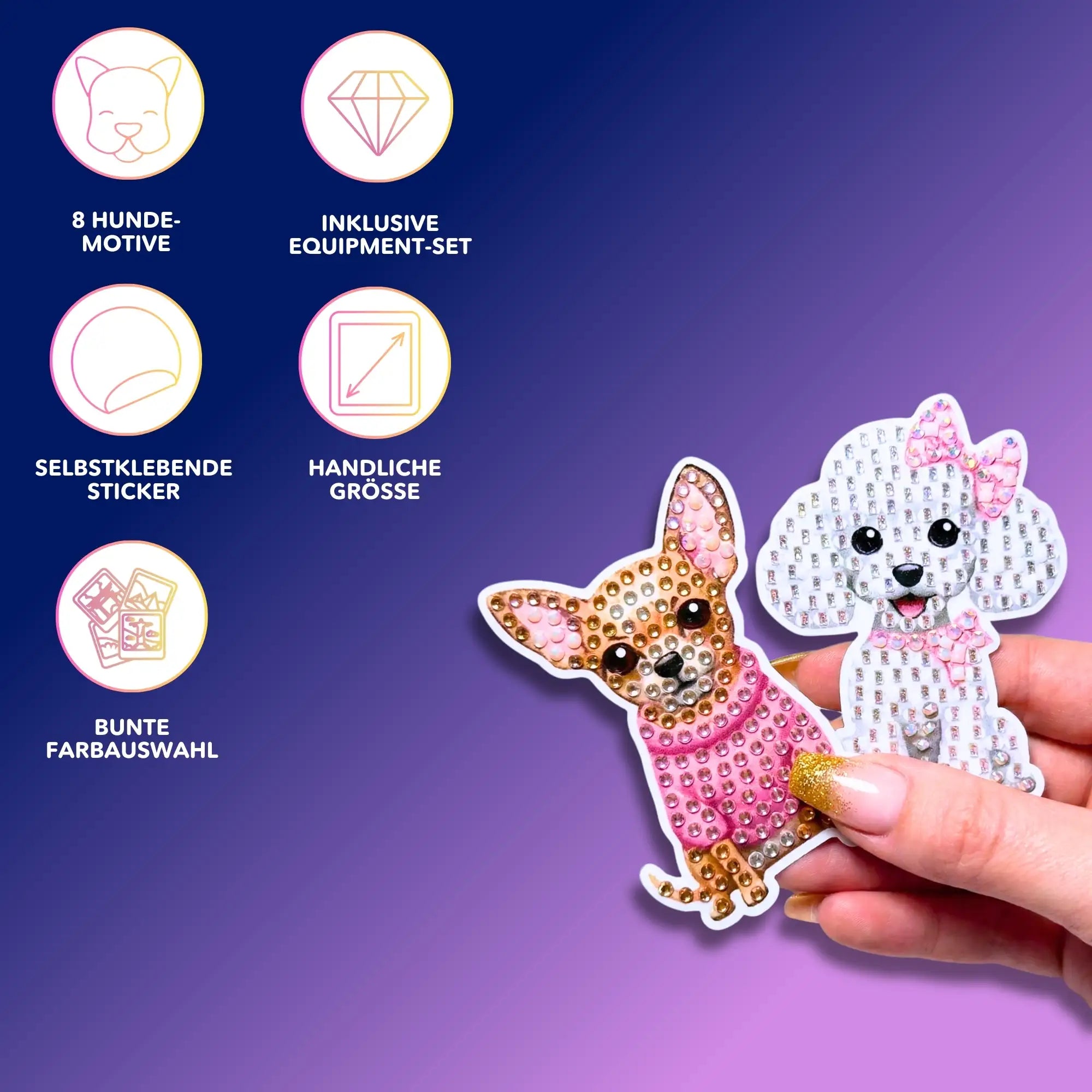 Diamond Painting Sticker - Hunde