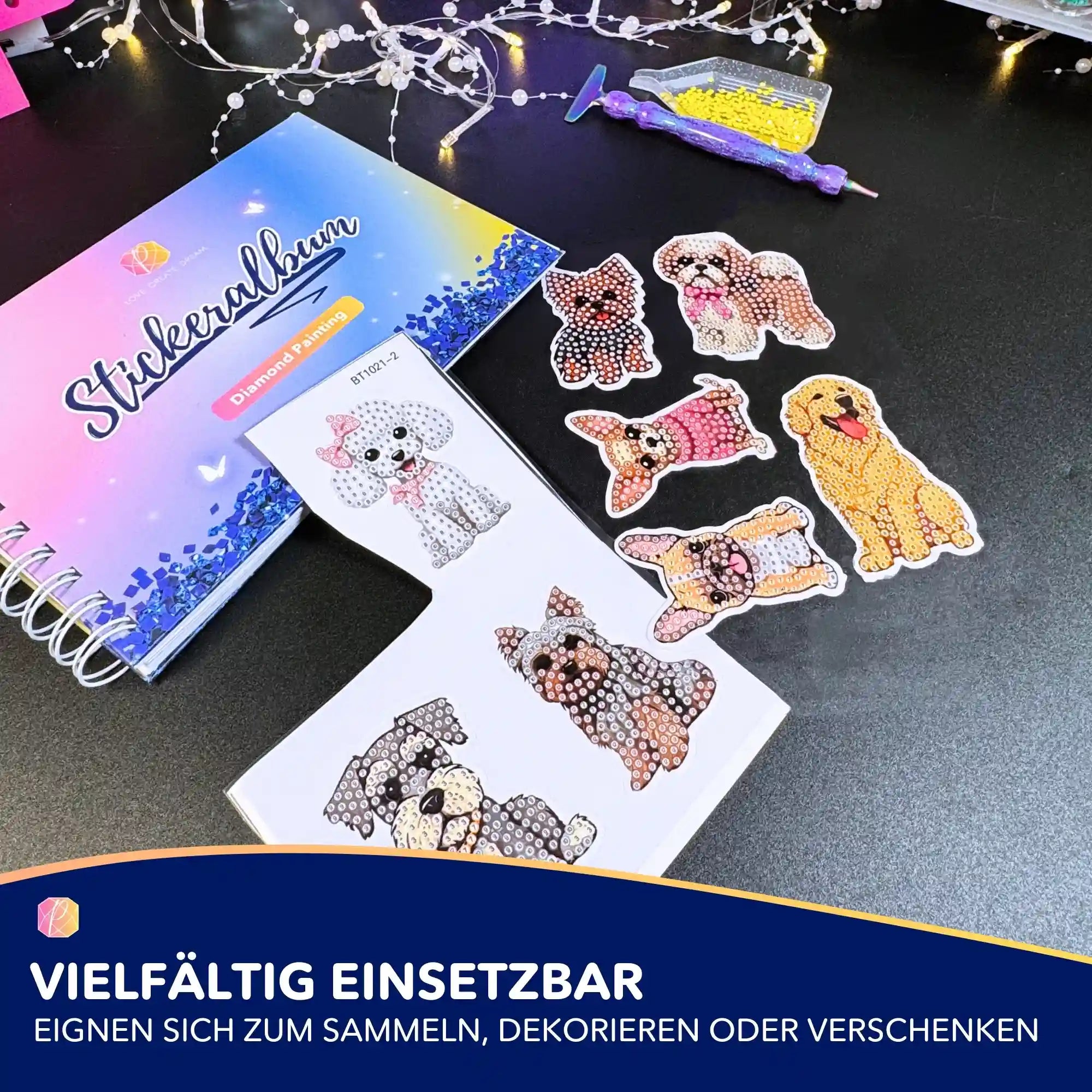 Diamond Painting Sticker - Hunde